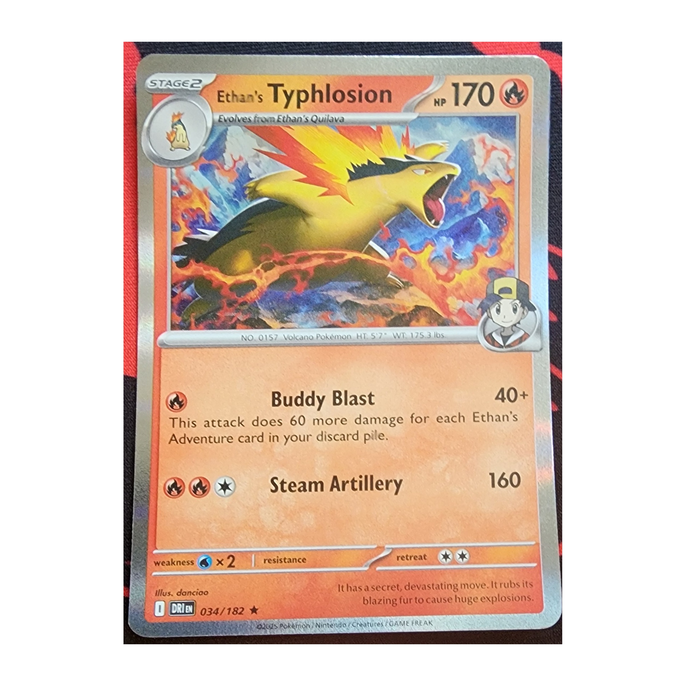 Ethan's Typhlosion Rare SV10: Destined Rivals 034/182 NM Holo