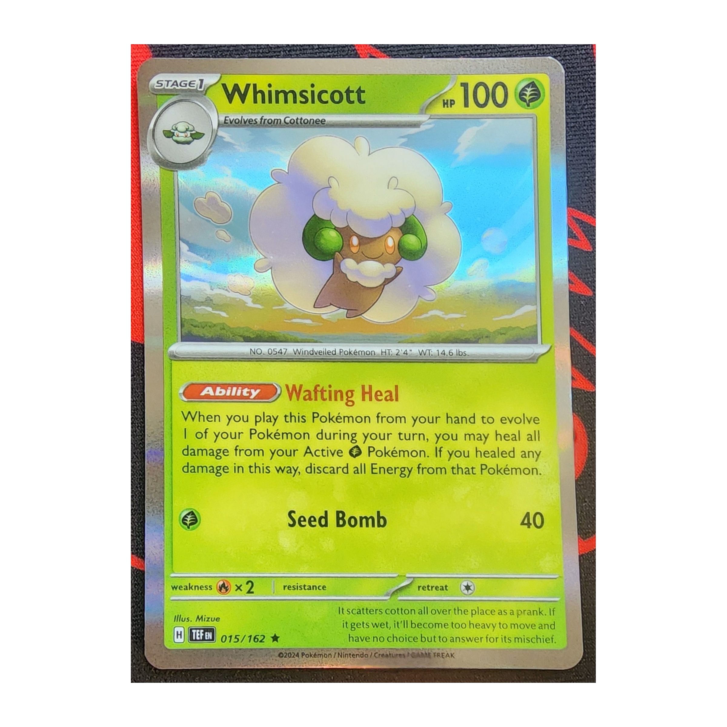 Whimsicott Rare SV05: Temporal Forces 015/162 NM Holo