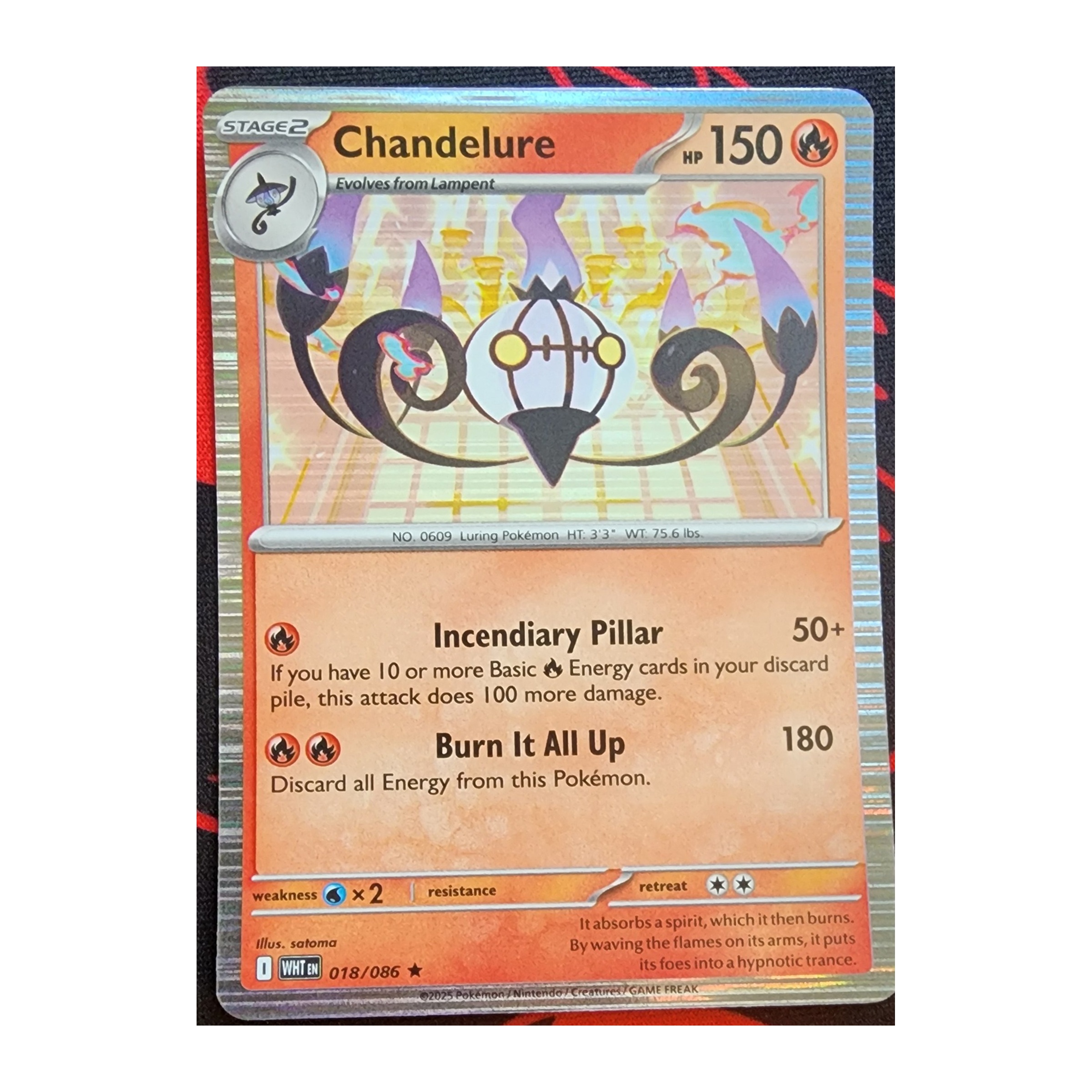 Chandelure Rare SV10.5W: White Flare 018/086 NM Holo