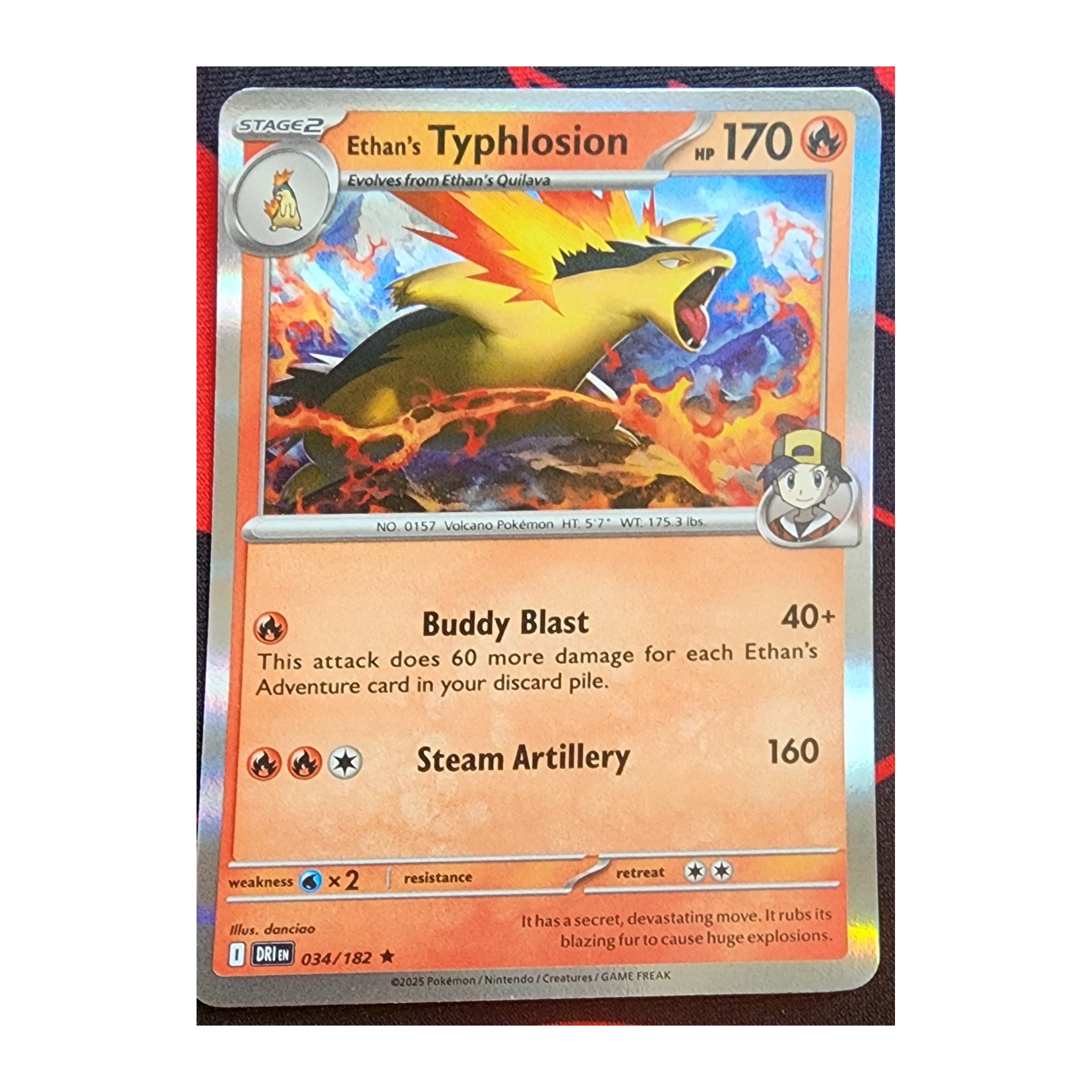 Ethan's Typhlosion Rare SV10: Destined Rivals 034/182 NM Holo