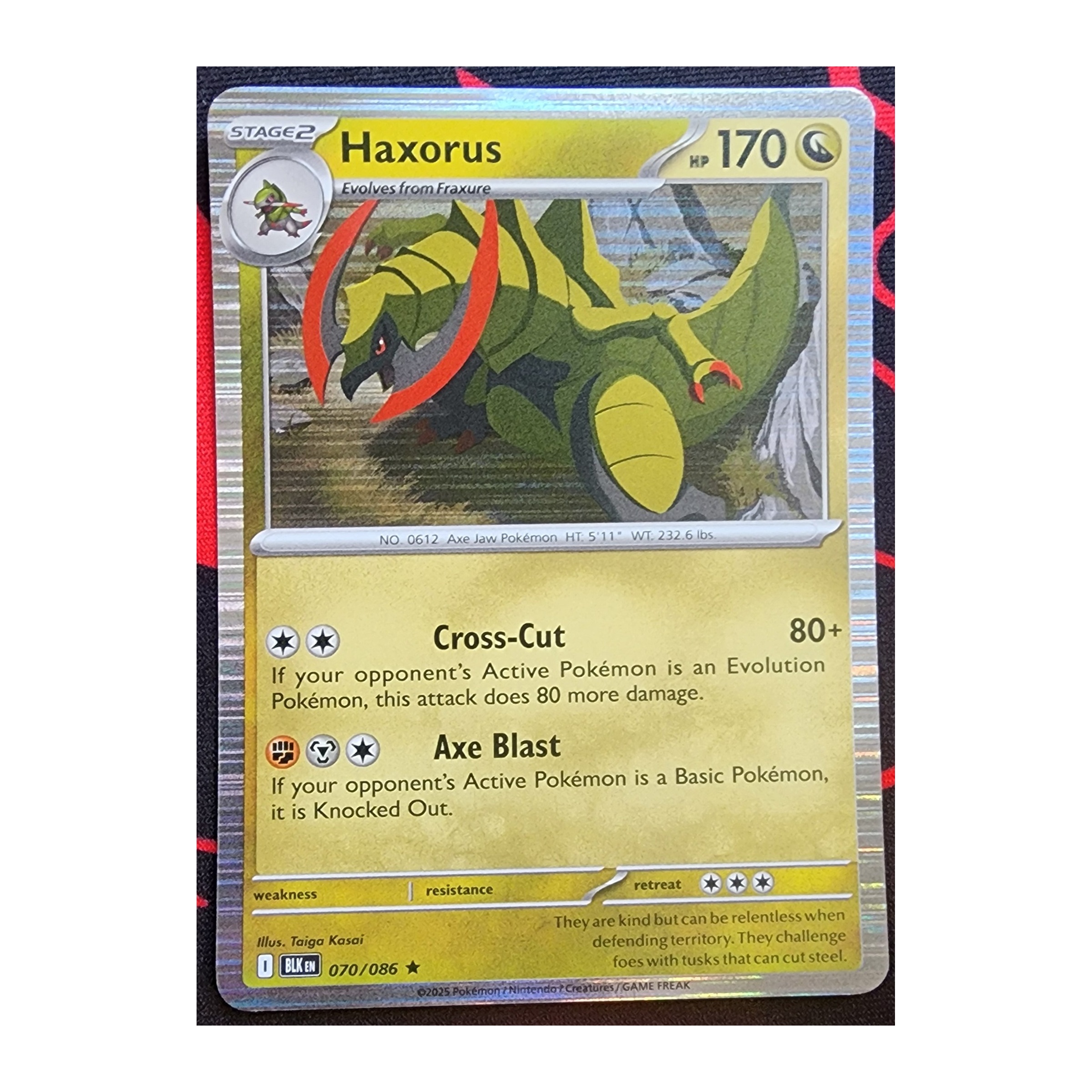 Haxorus Rare SV10.5B: Black Bolt 070/086 NM Reverse Holo