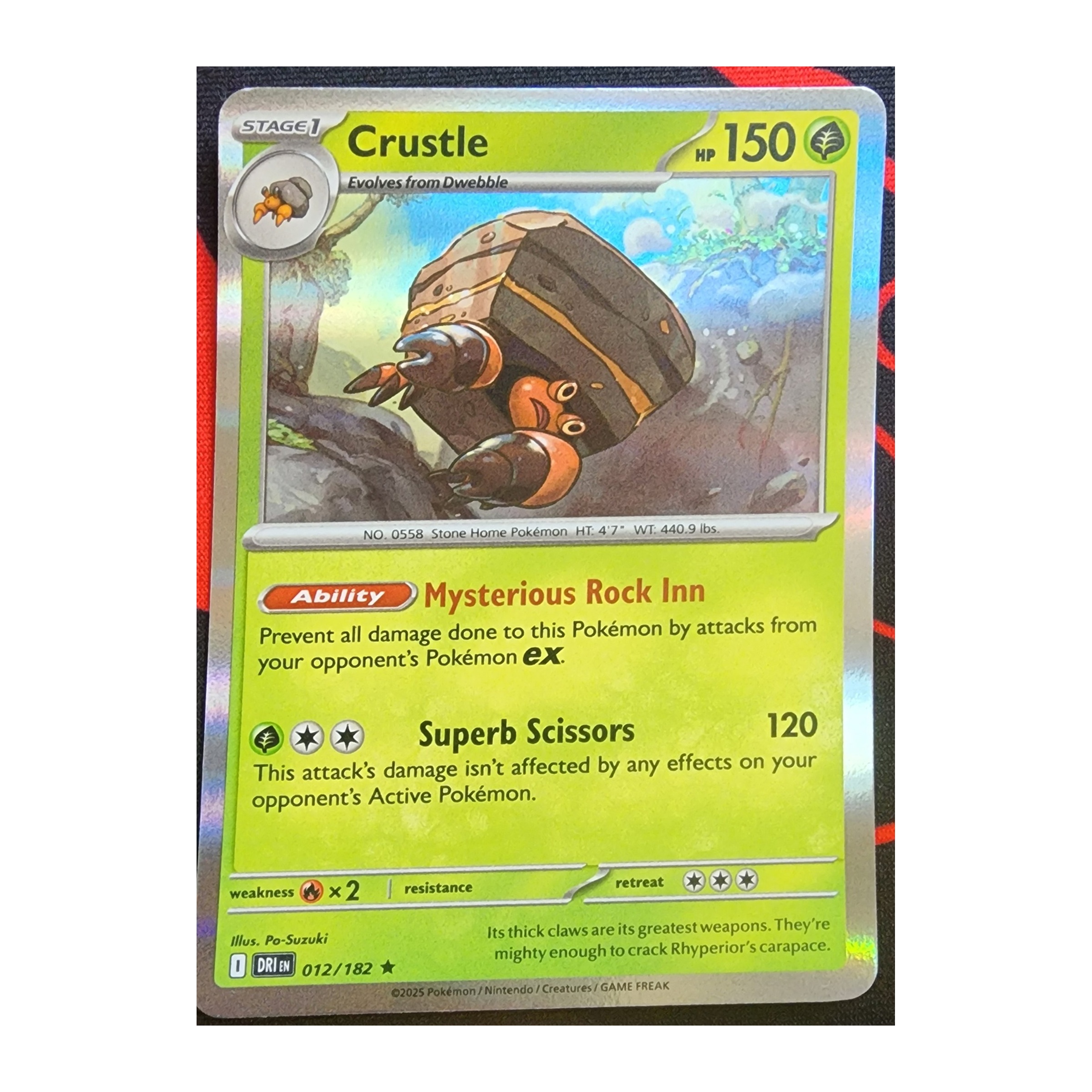 Crustle Rare SV10: Destined Rivals 012/182 NM Holo