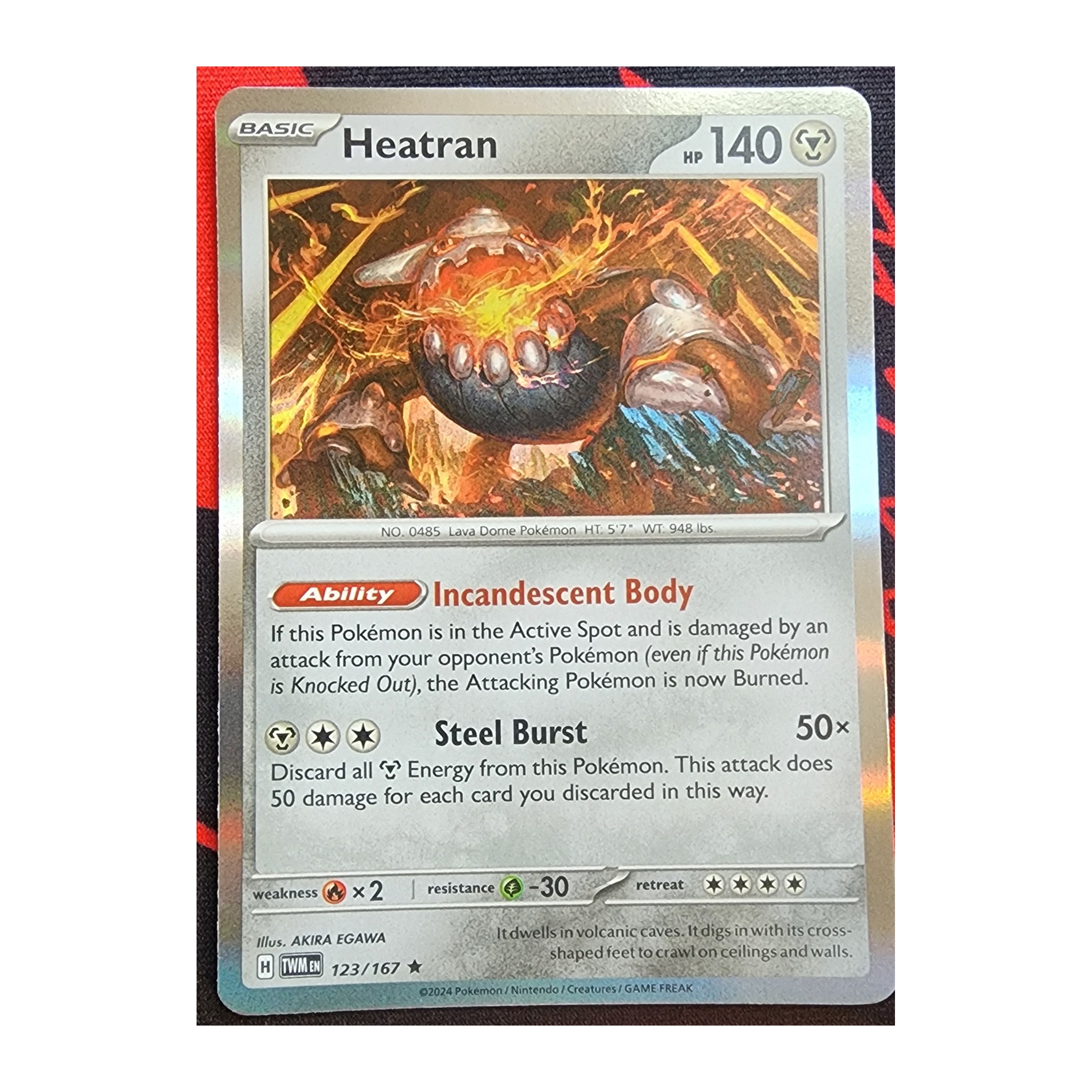 Heatran Rare SV06: Twilight Masquerade 123/167 NM Holo