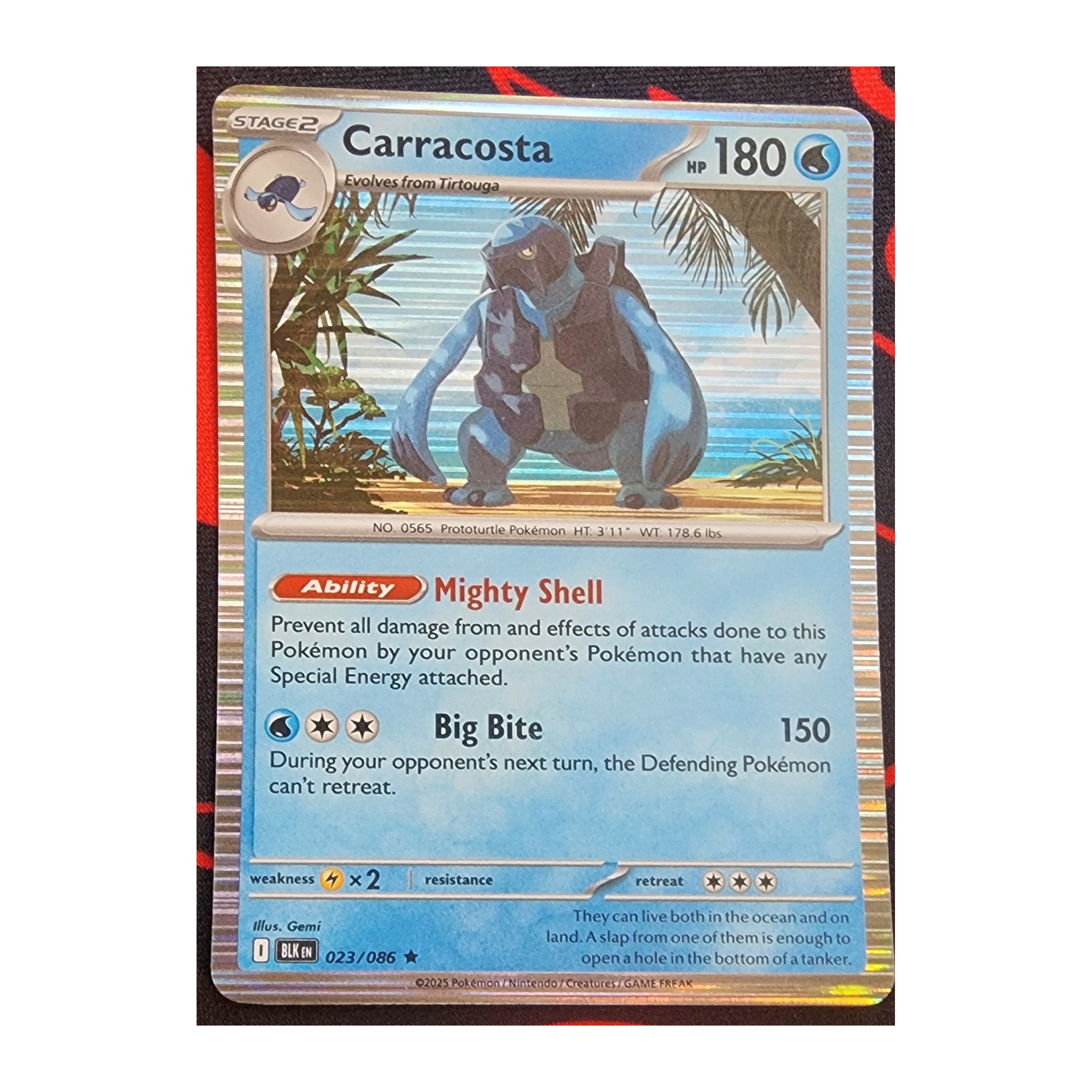 Carracosta Rare SV10.5B: Black Bolt 023/086 NM Holo