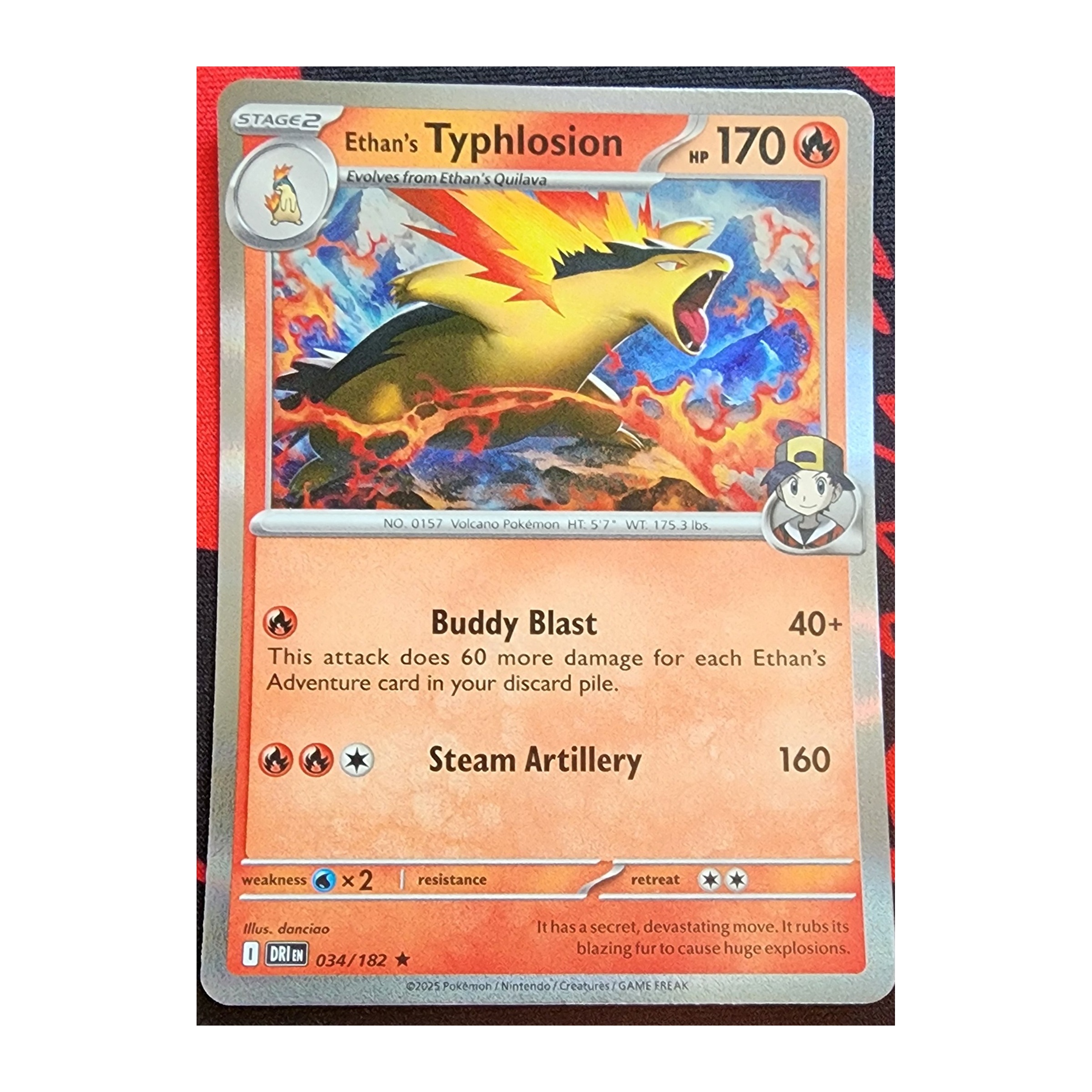 Ethan's Typhlosion Rare SV10: Destined Rivals 034/182 NM Holo