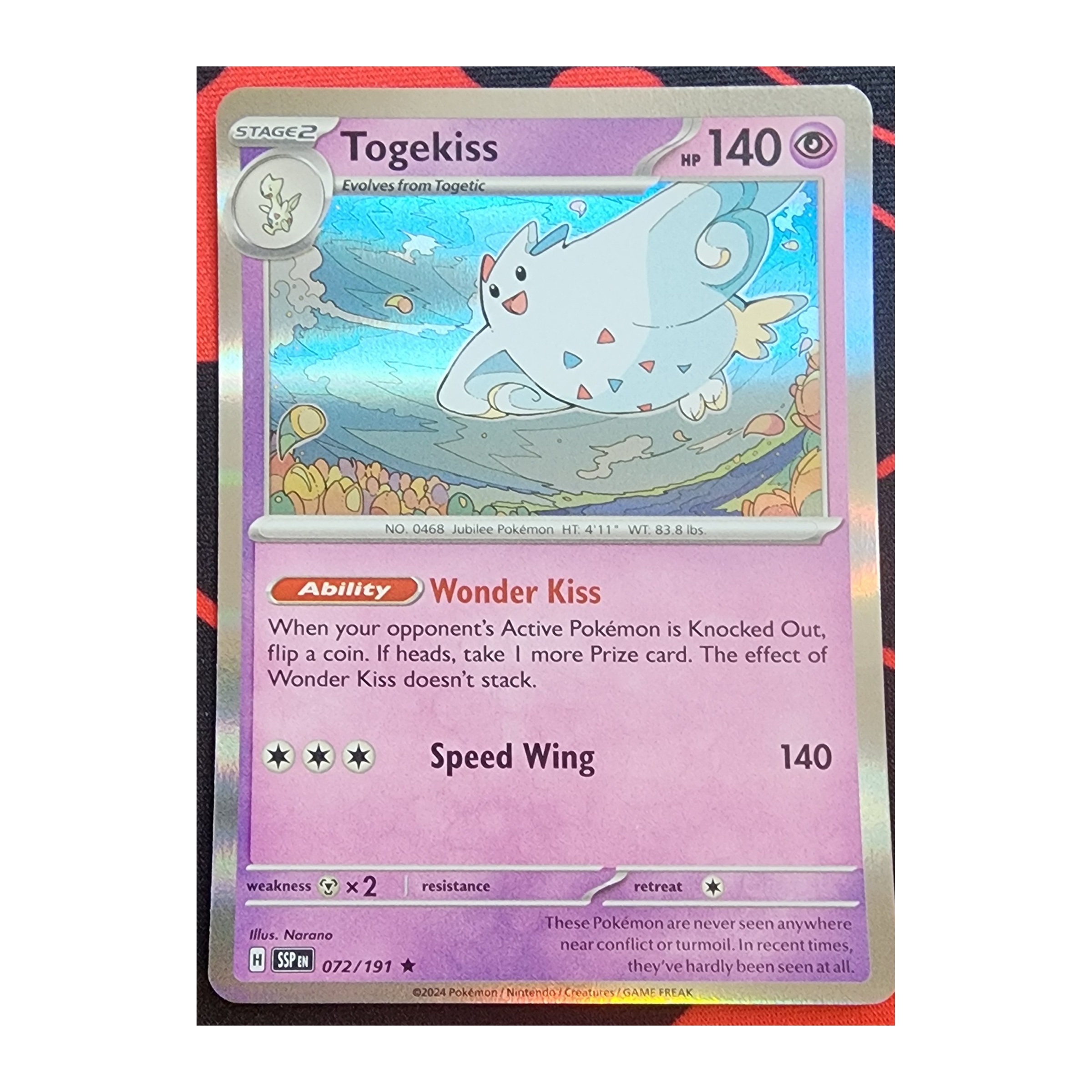 Togekiss Rare SV08: Surging Sparks 072/191 NM Reverse Holo