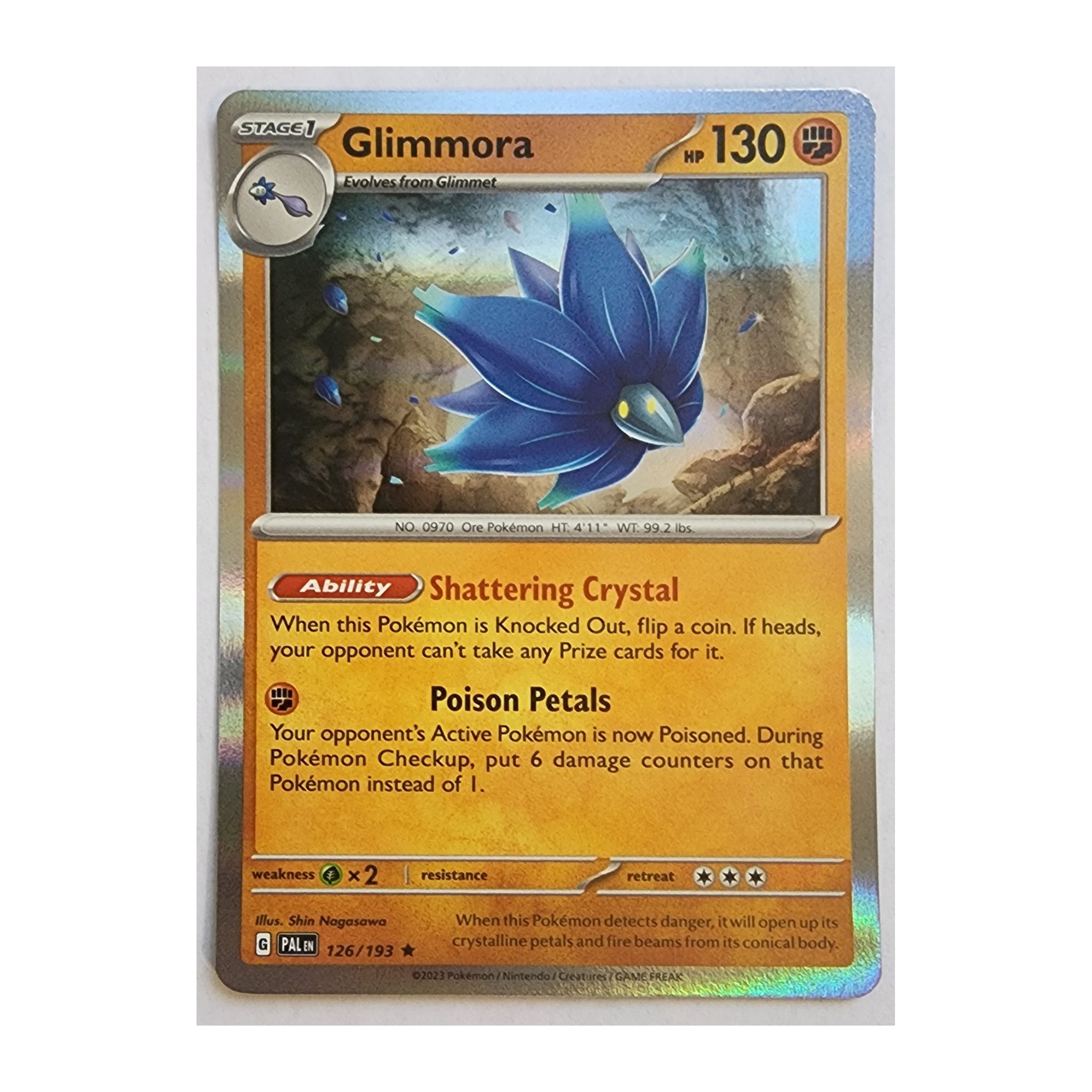 Glimmora Rare SV02: Paldea Evolved 126/193 NM Holo