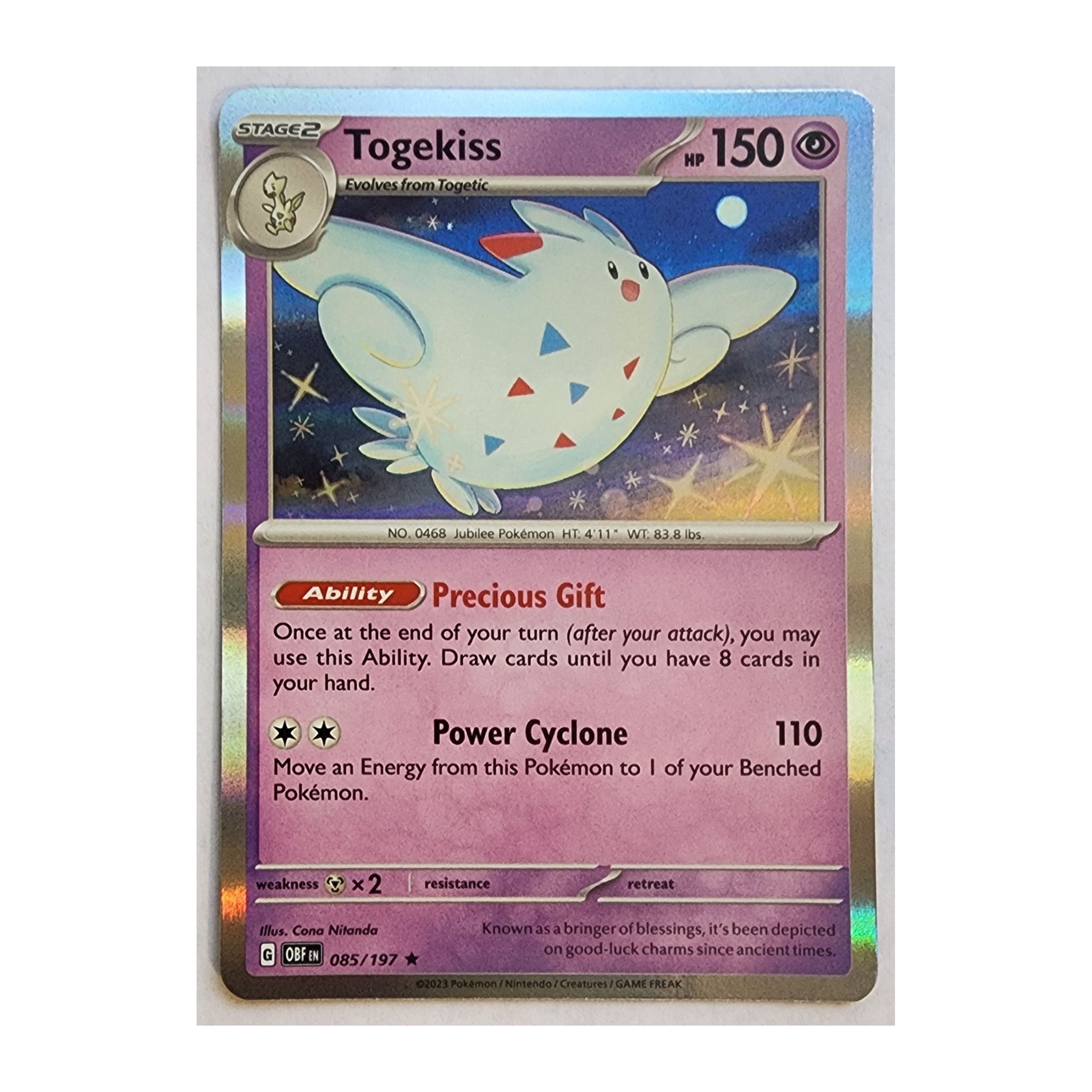 Togekiss Rare SV03: Obsidian Flames 085/197 NM Holo
