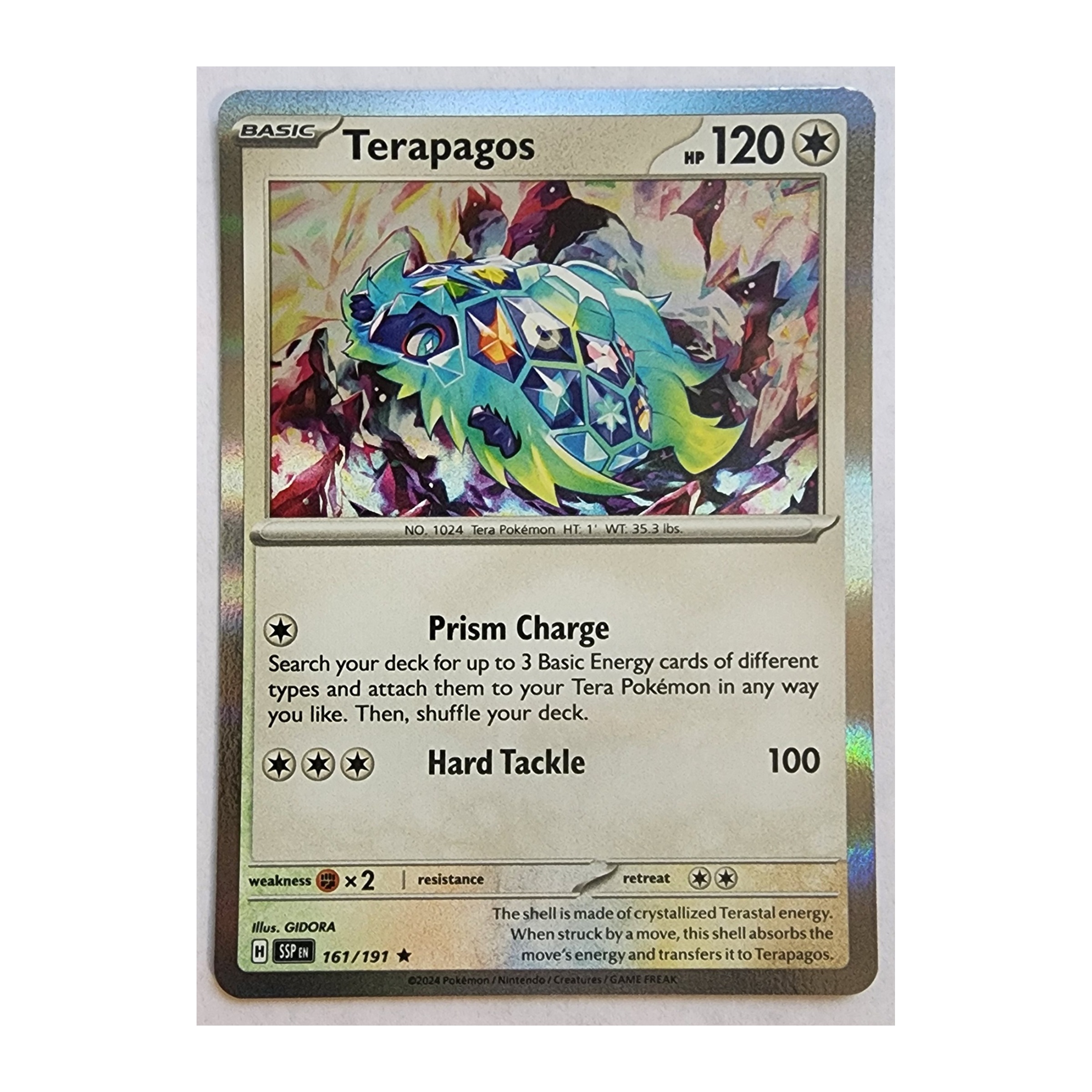 Terapagos Rare SV08: Surging Sparks 161/191 NM Holo