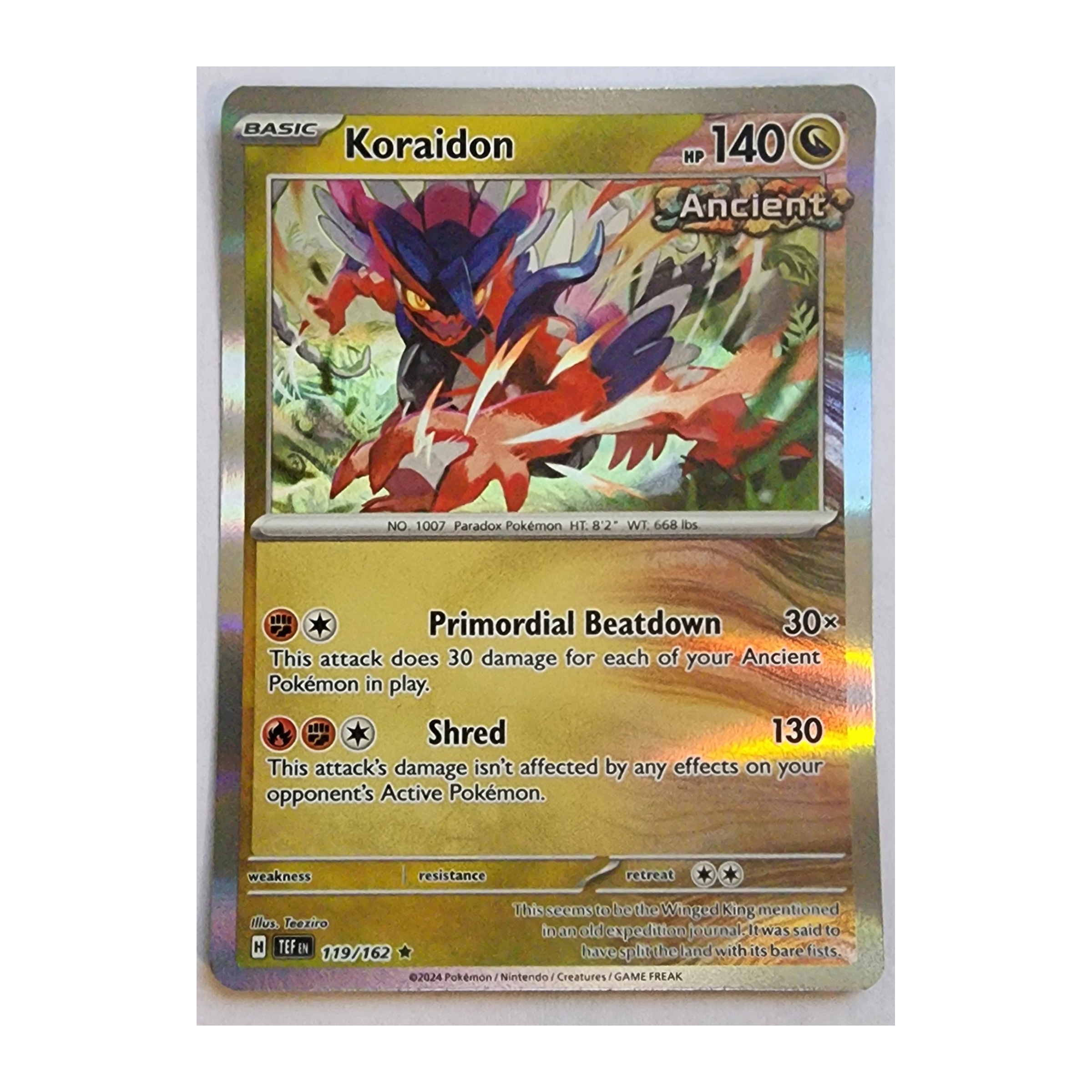 Koraidon Rare SV05: Temporal Forces 119/162 NM Holo