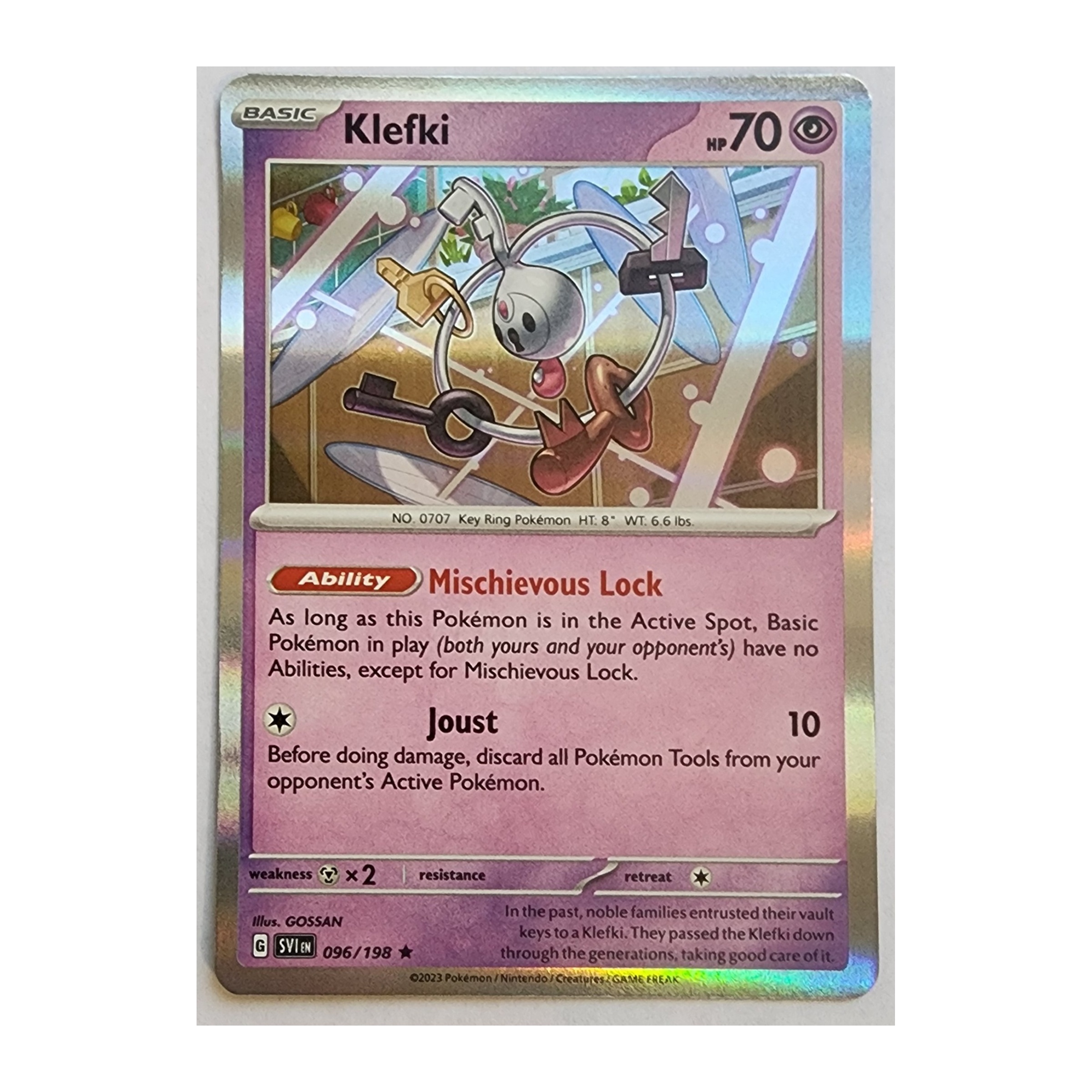 Klefki Rare SV01: Scarlet & Violet 096/198 NM Holo