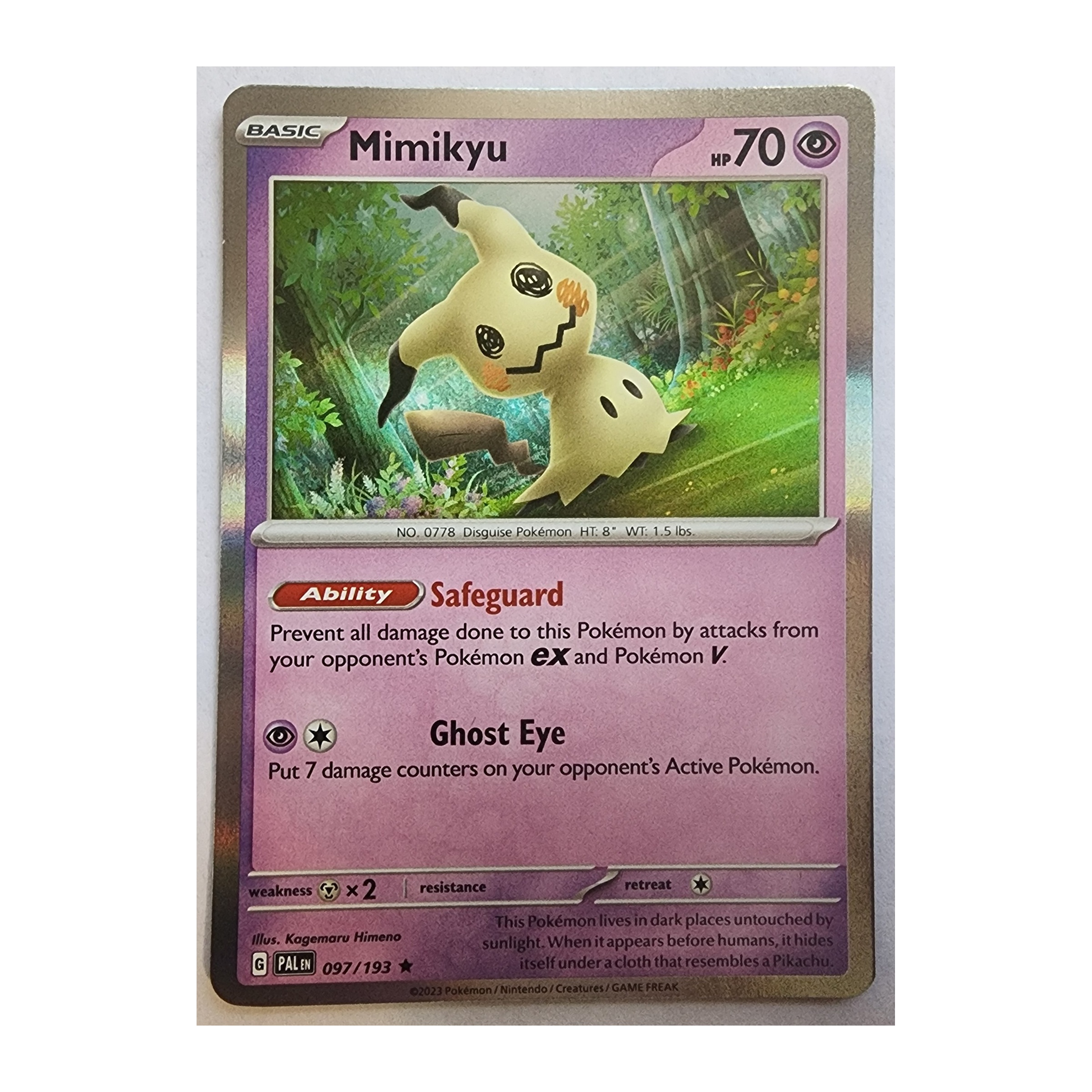 Mimikyu Rare SV02: Paldea Evolved 097/193 NM Holo