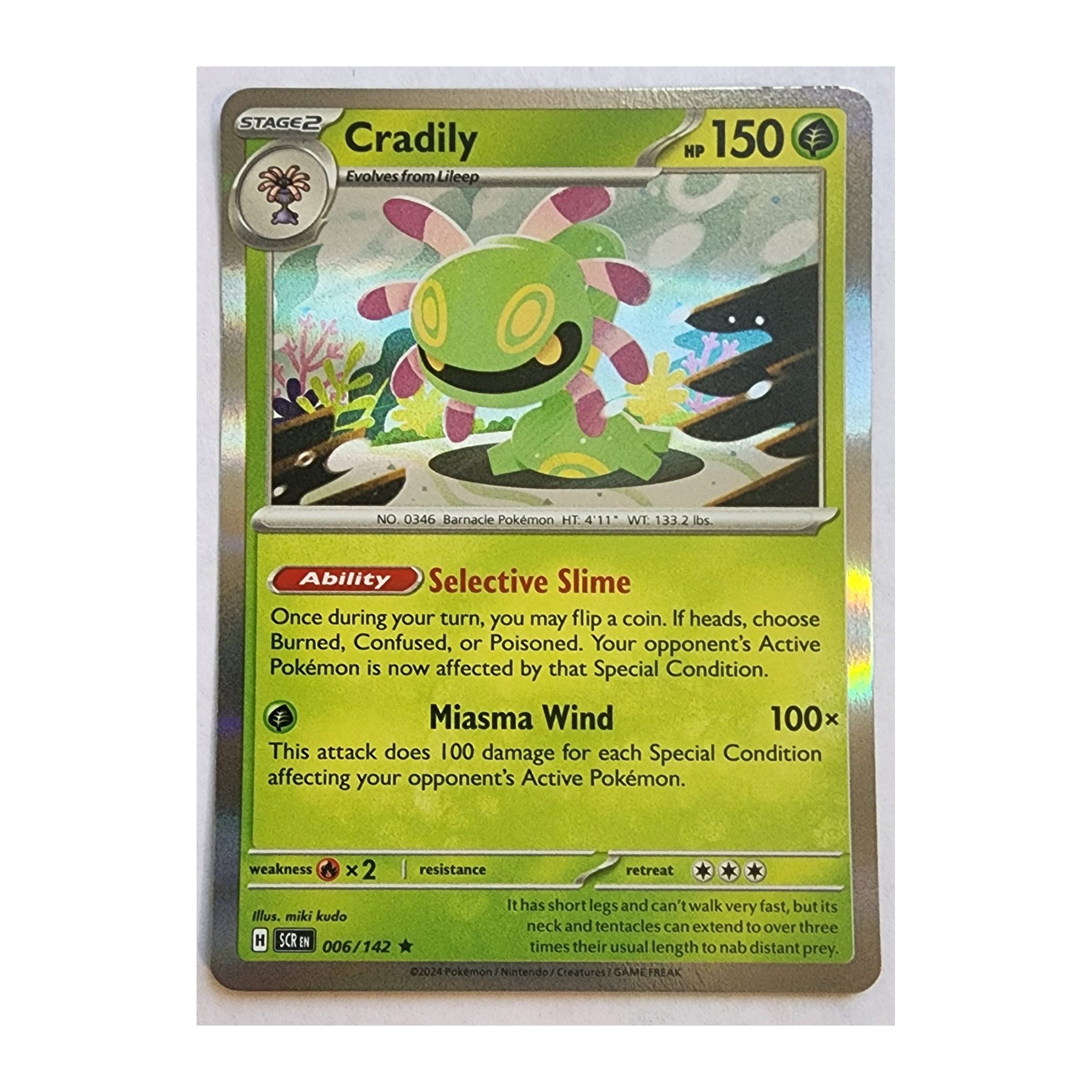Cradily Rare SV07: Stellar Crown 006/142 NM Holo