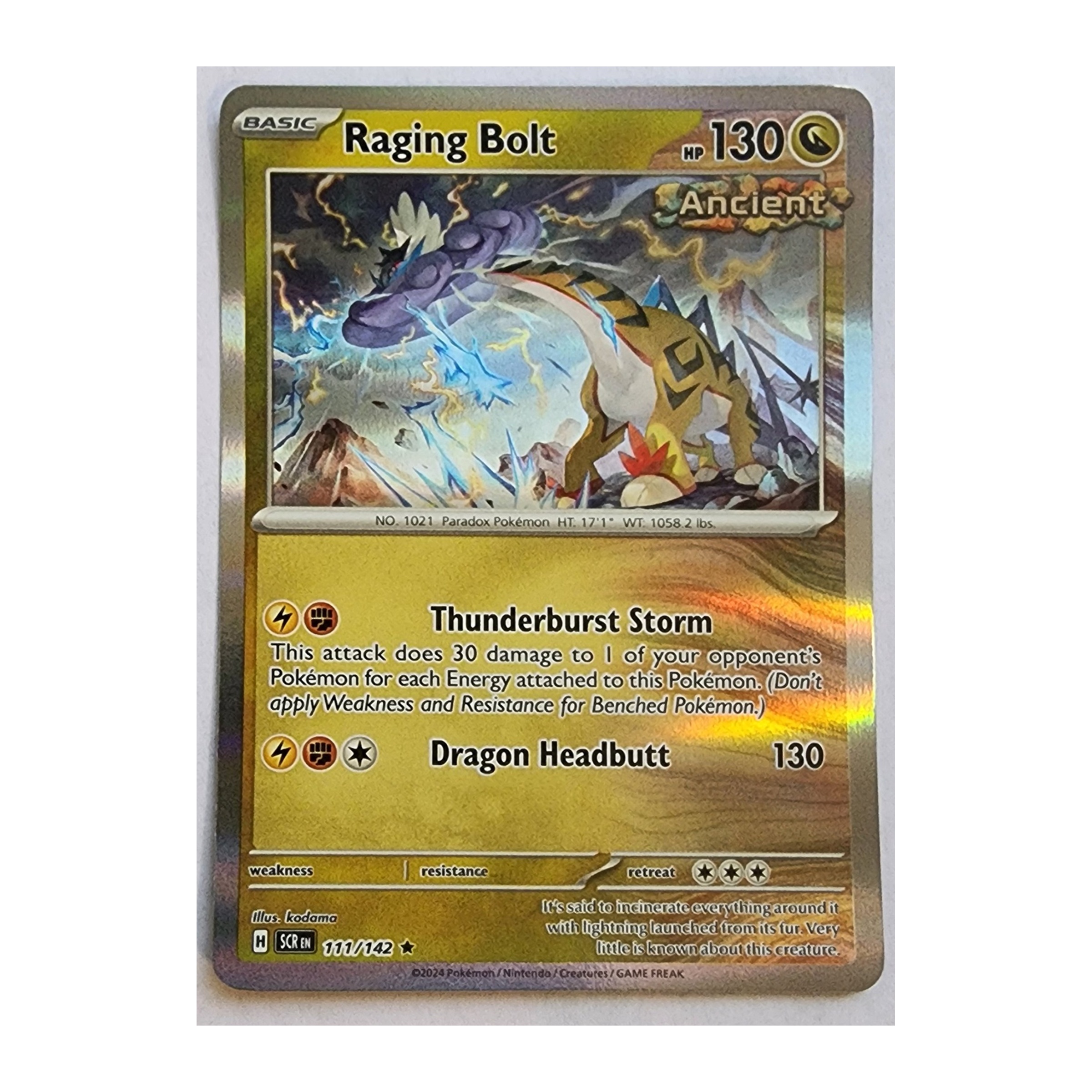 Raging Bolt Rare SV07: Stellar Crown 111/142 NM Holo