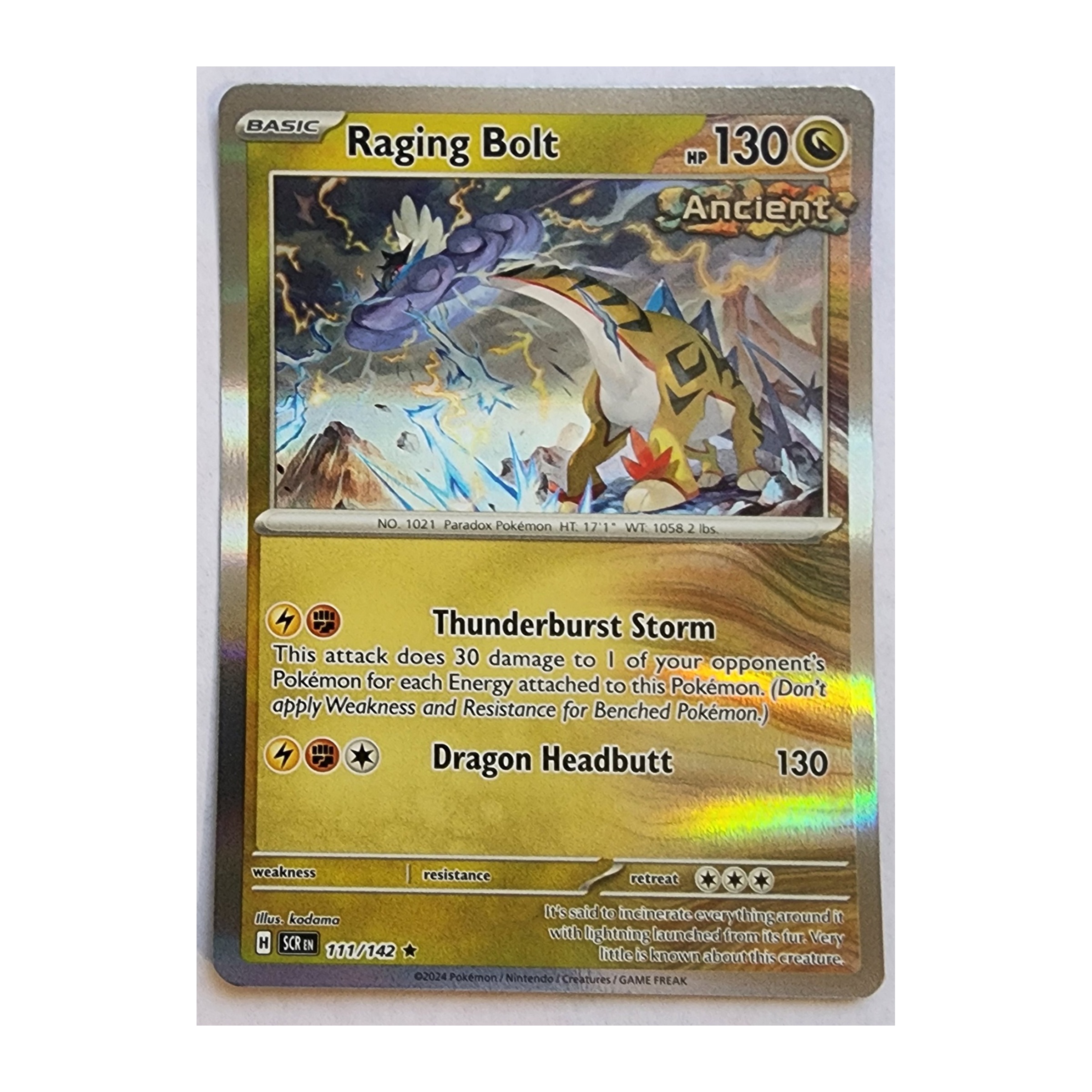 Raging Bolt Rare SV07: Stellar Crown 111/142 NM Holo