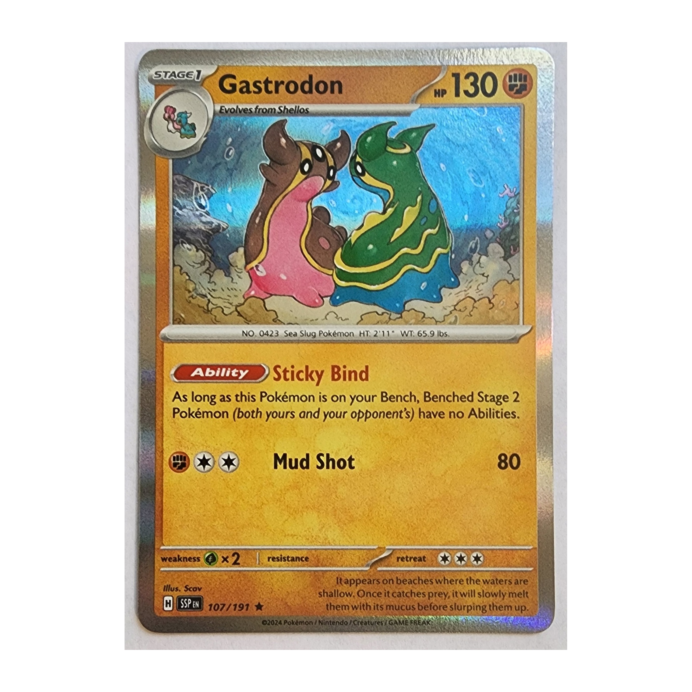 Gastrodon Rare SV08: Surging Sparks 107/191 NM Holo