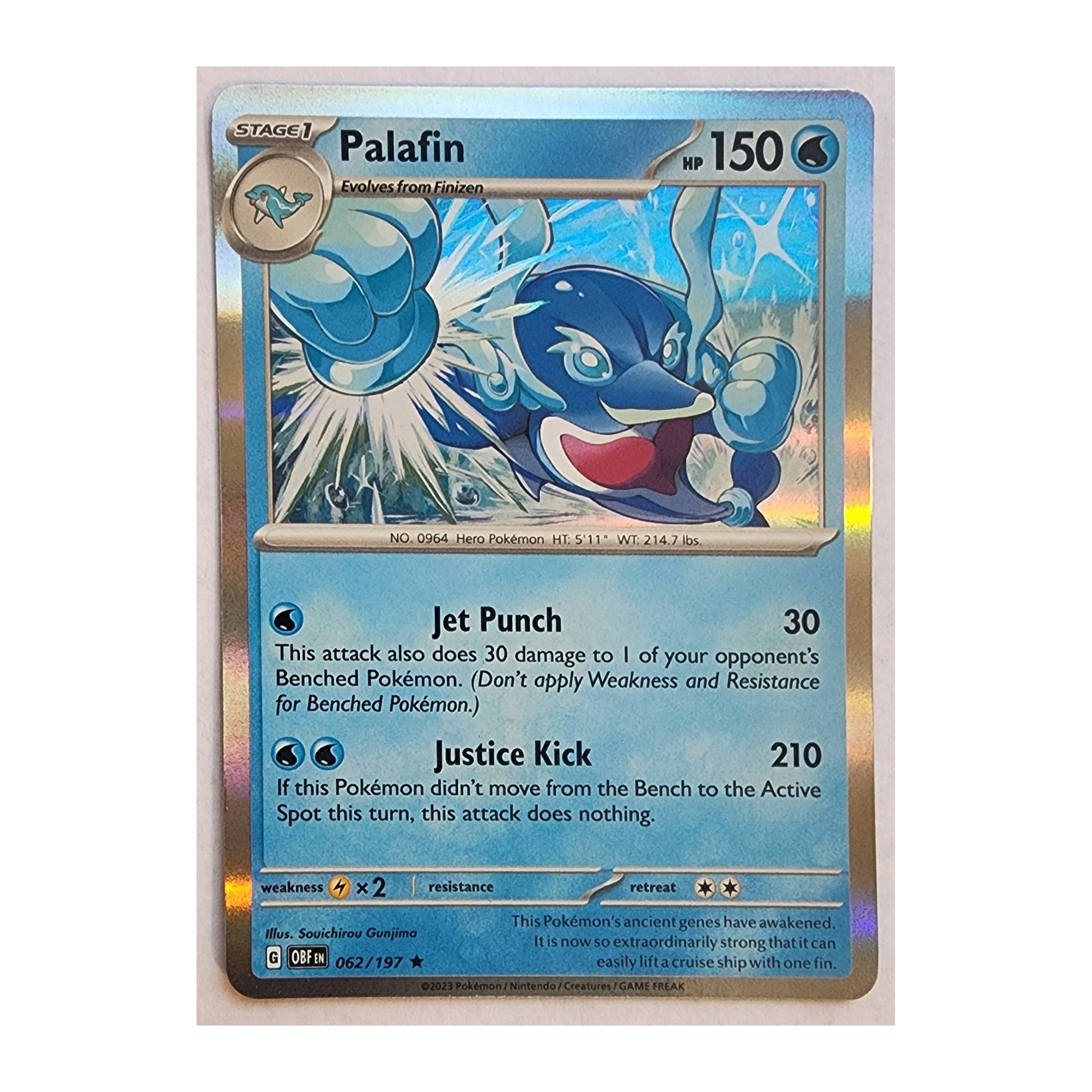 Palafin Rare SV03: Obsidian Flames 062/197 NM Holo