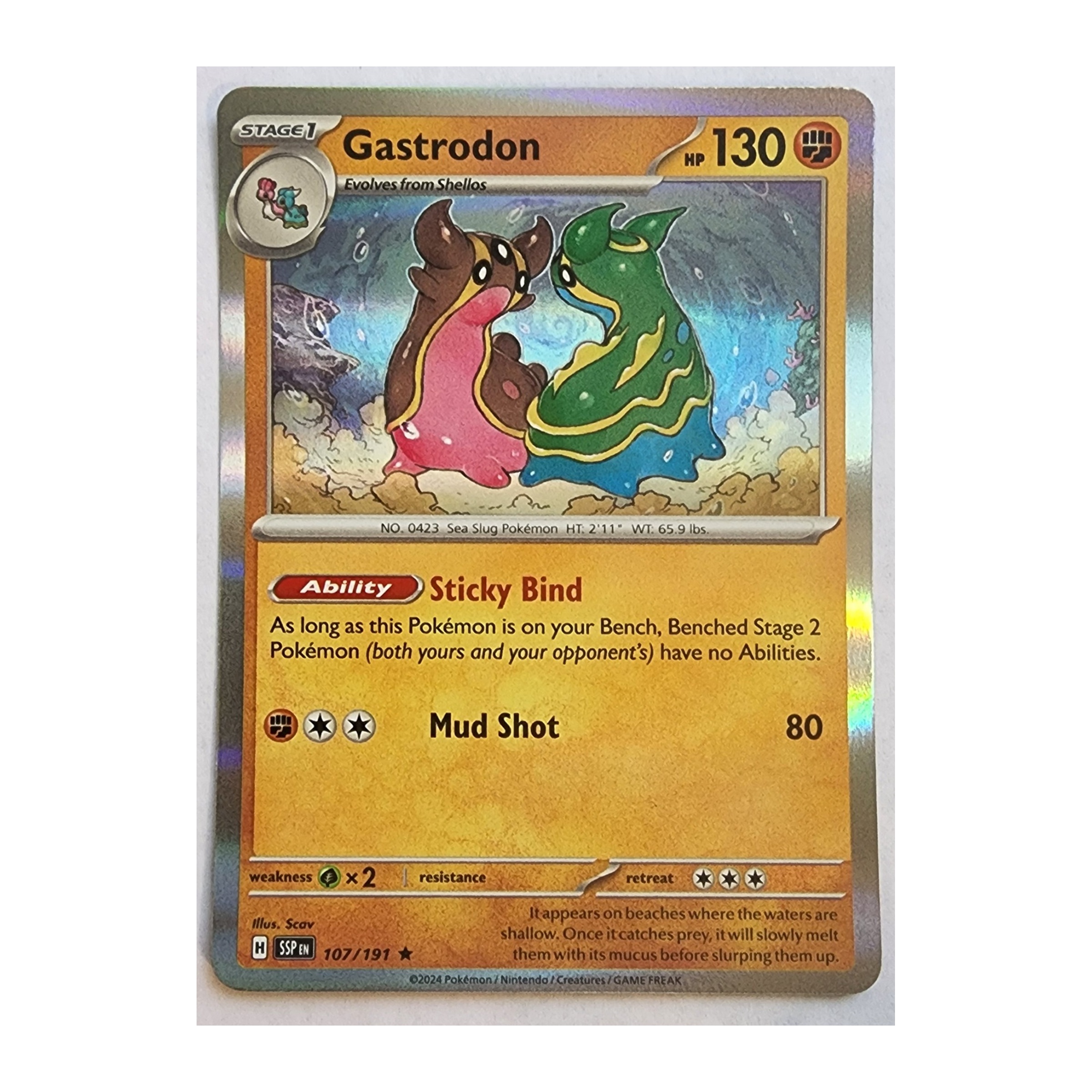 Gastrodon Rare SV08: Surging Sparks 107/191 NM Holo
