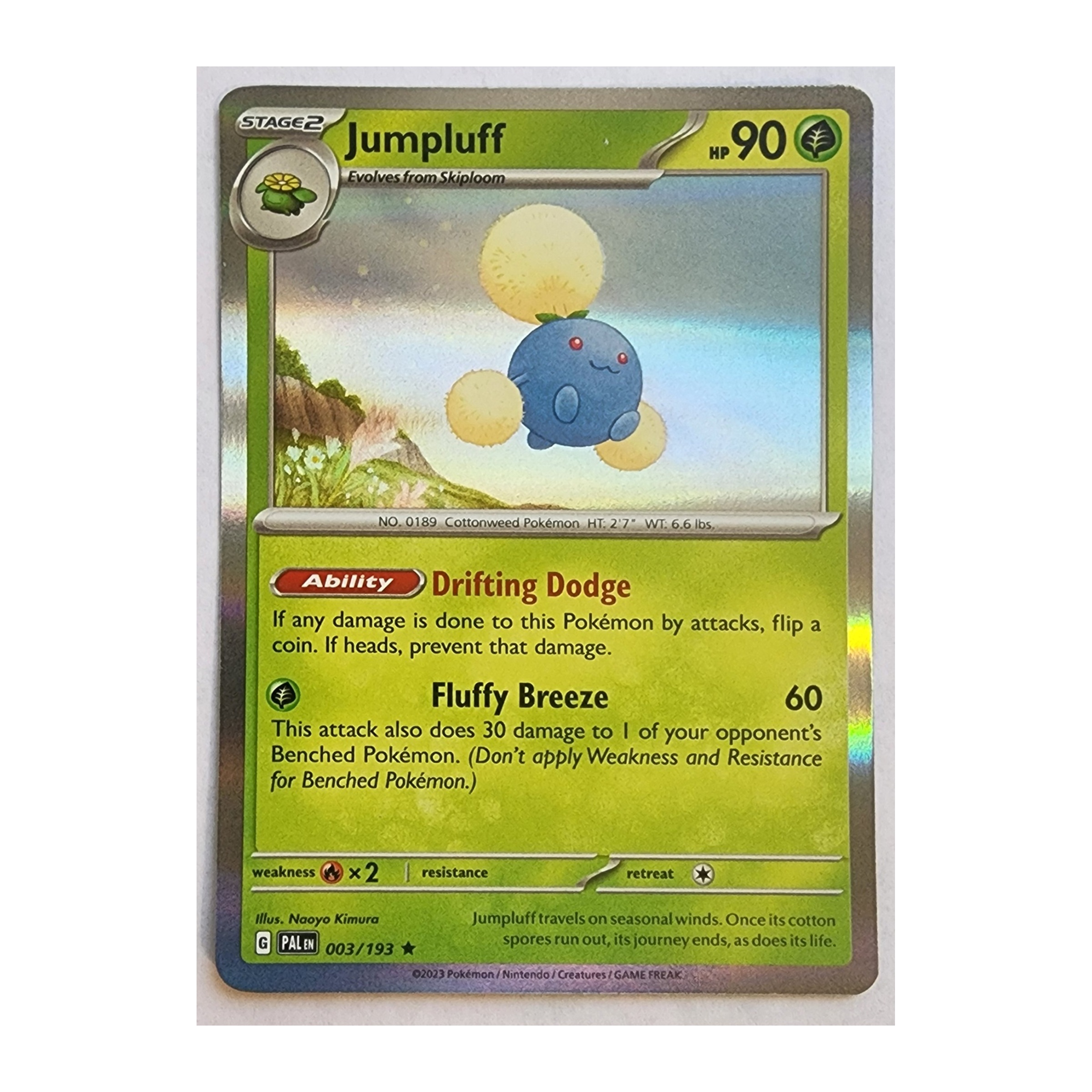 Jumpluff Rare SV02: Paldea Evolved 003/193 NM Holo