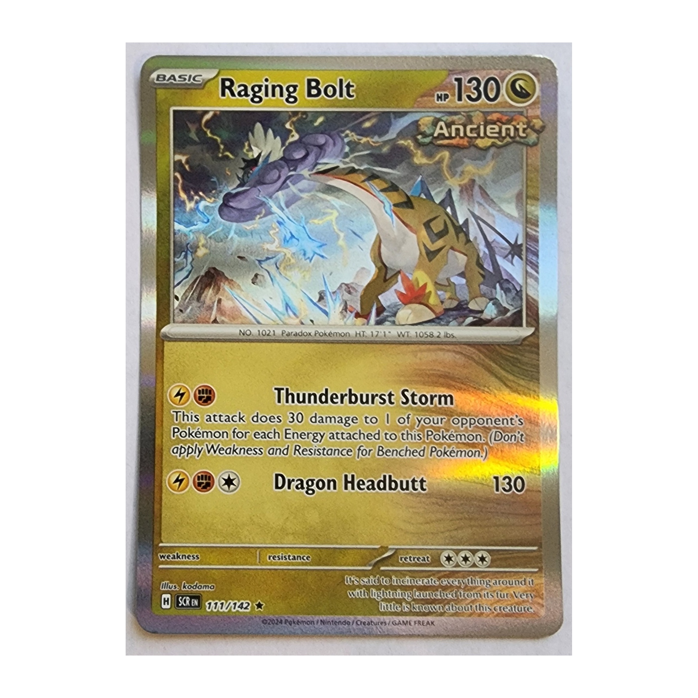 Raging Bolt Rare SV07: Stellar Crown 111/142 NM Holo