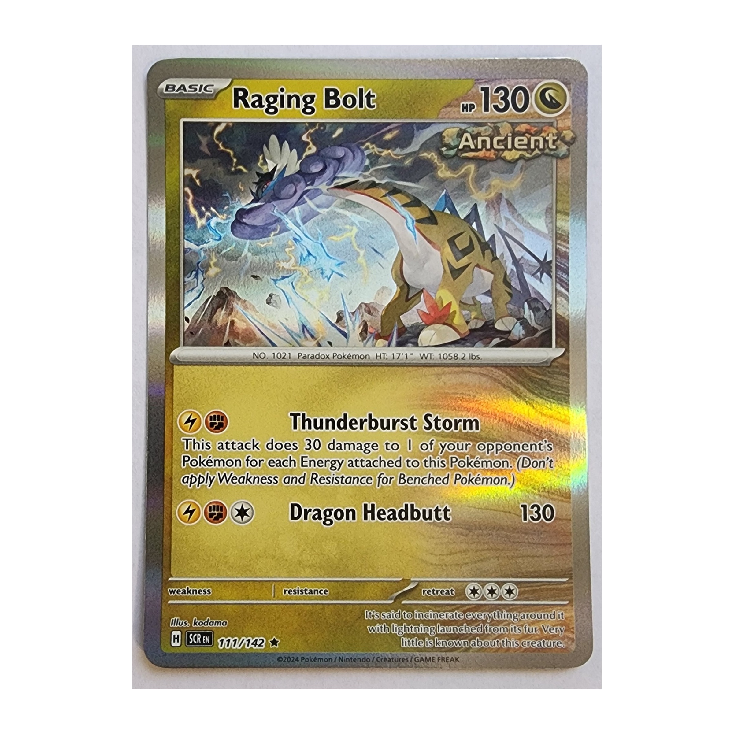 Raging Bolt Rare SV07: Stellar Crown 111/142 NM Holo