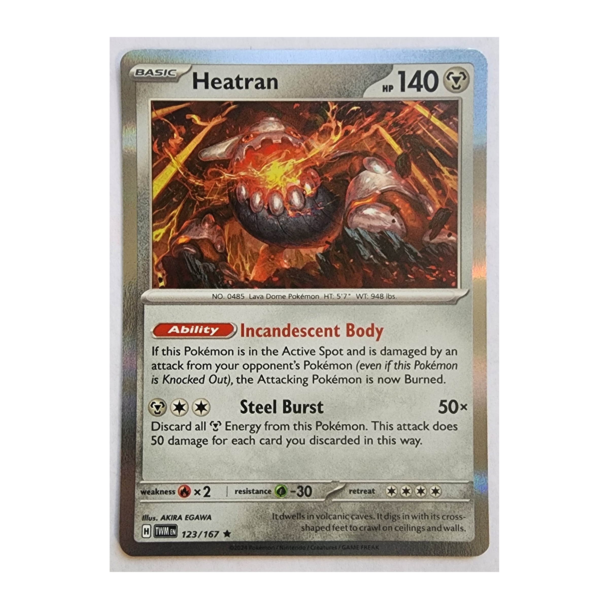 Heatran Rare SV06: Twilight Masquerade 123/167 NM Holo