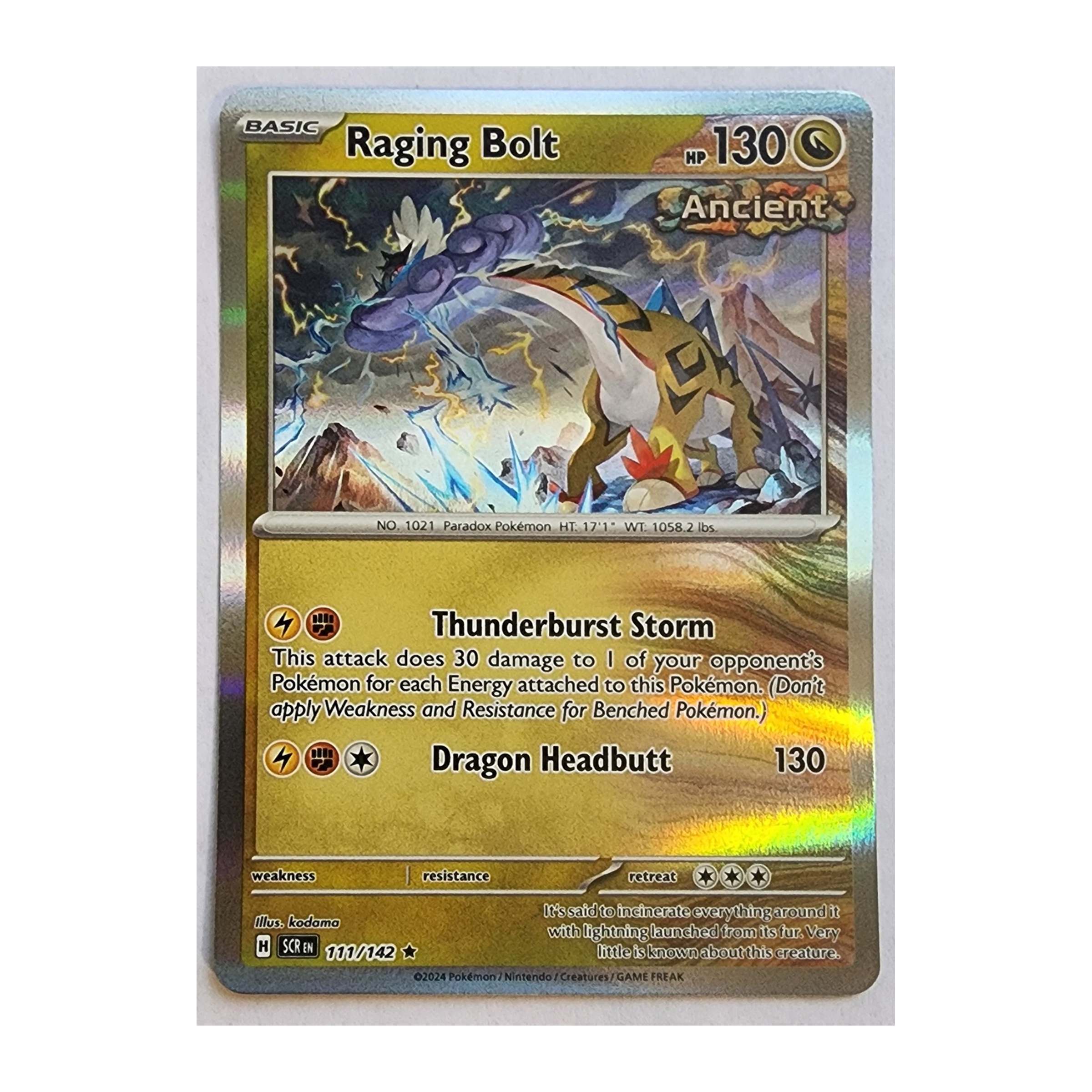 Raging Bolt Rare SV07: Stellar Crown 111/142 NM Holo
