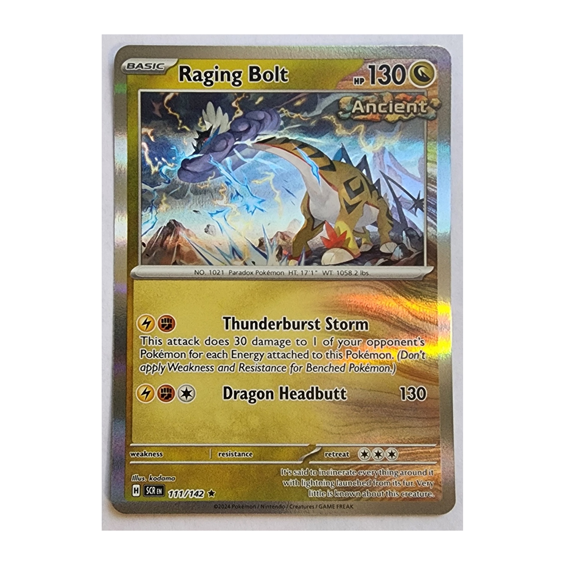 Raging Bolt Rare SV07: Stellar Crown 111/142 NM Holo