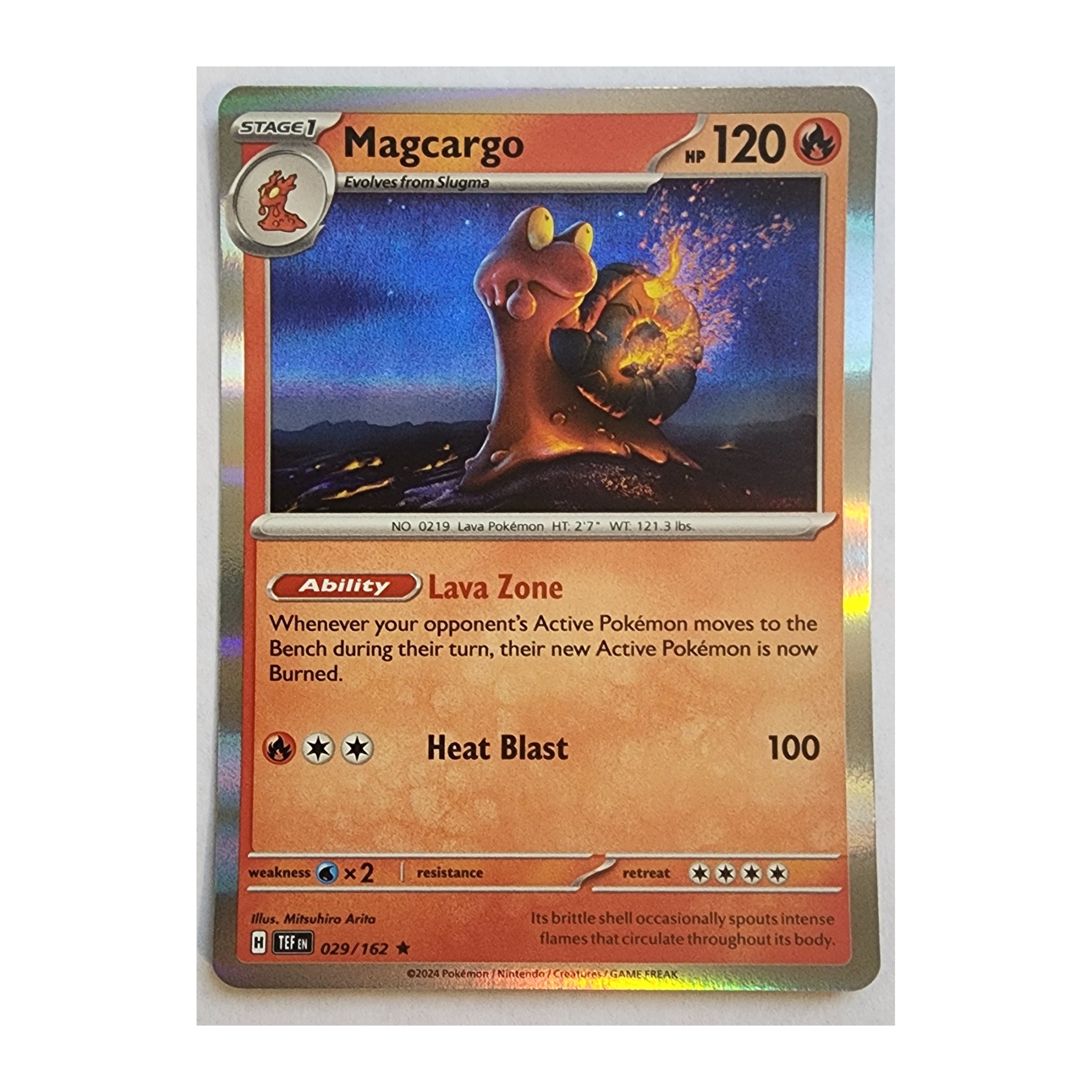 Magcargo Rare SV05: Temporal Forces 029/162 NM Holo