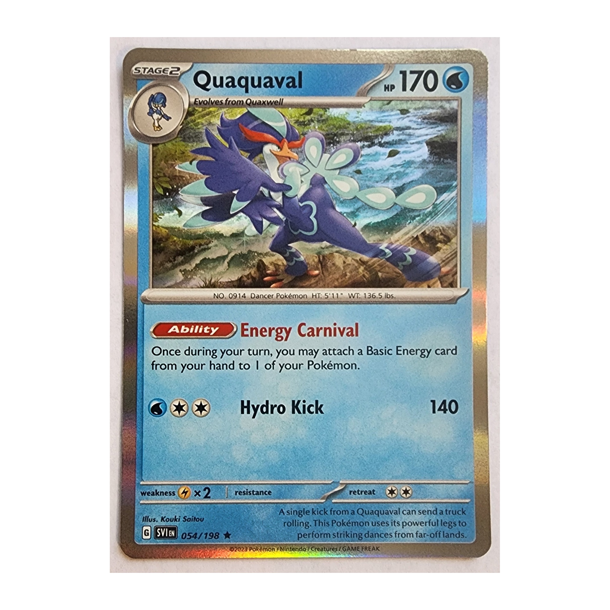 Quaquaval Rare SV01: Scarlet & Violet 054/198 NM Holo