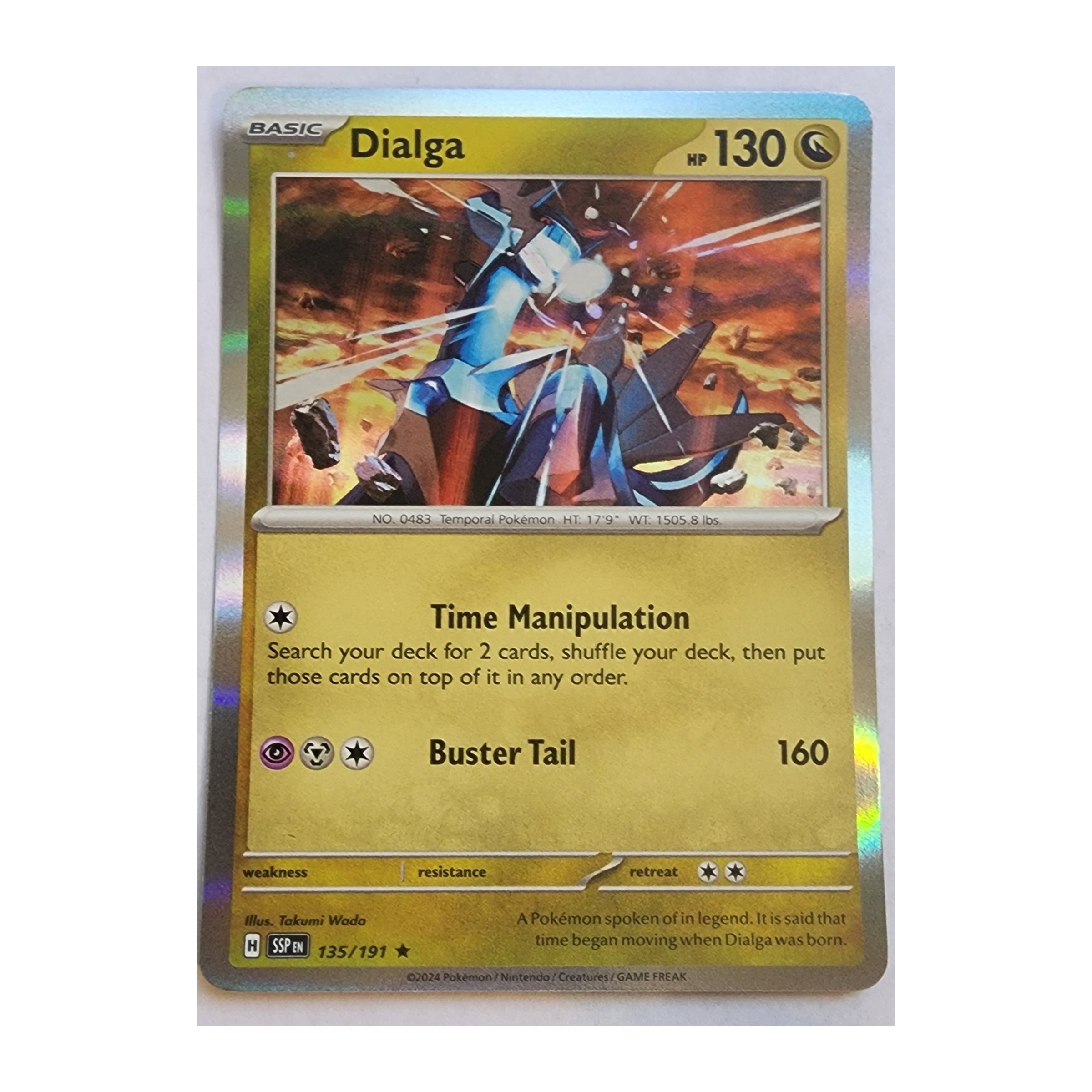 Dialga Rare SV08: Surging Sparks 135/191 NM Holo