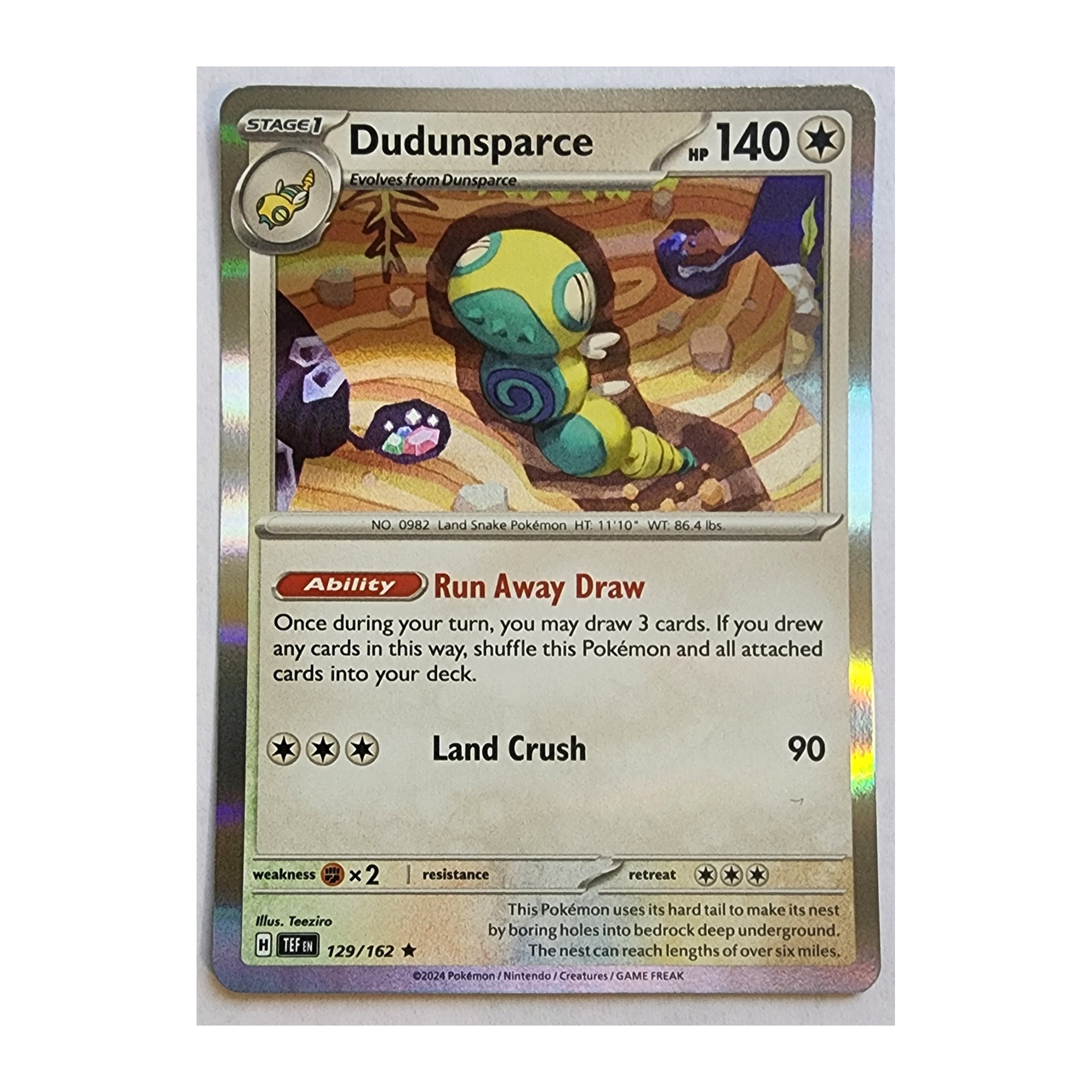 Dudunsparce Rare SV05: Temporal Forces 129/162 NM Holo