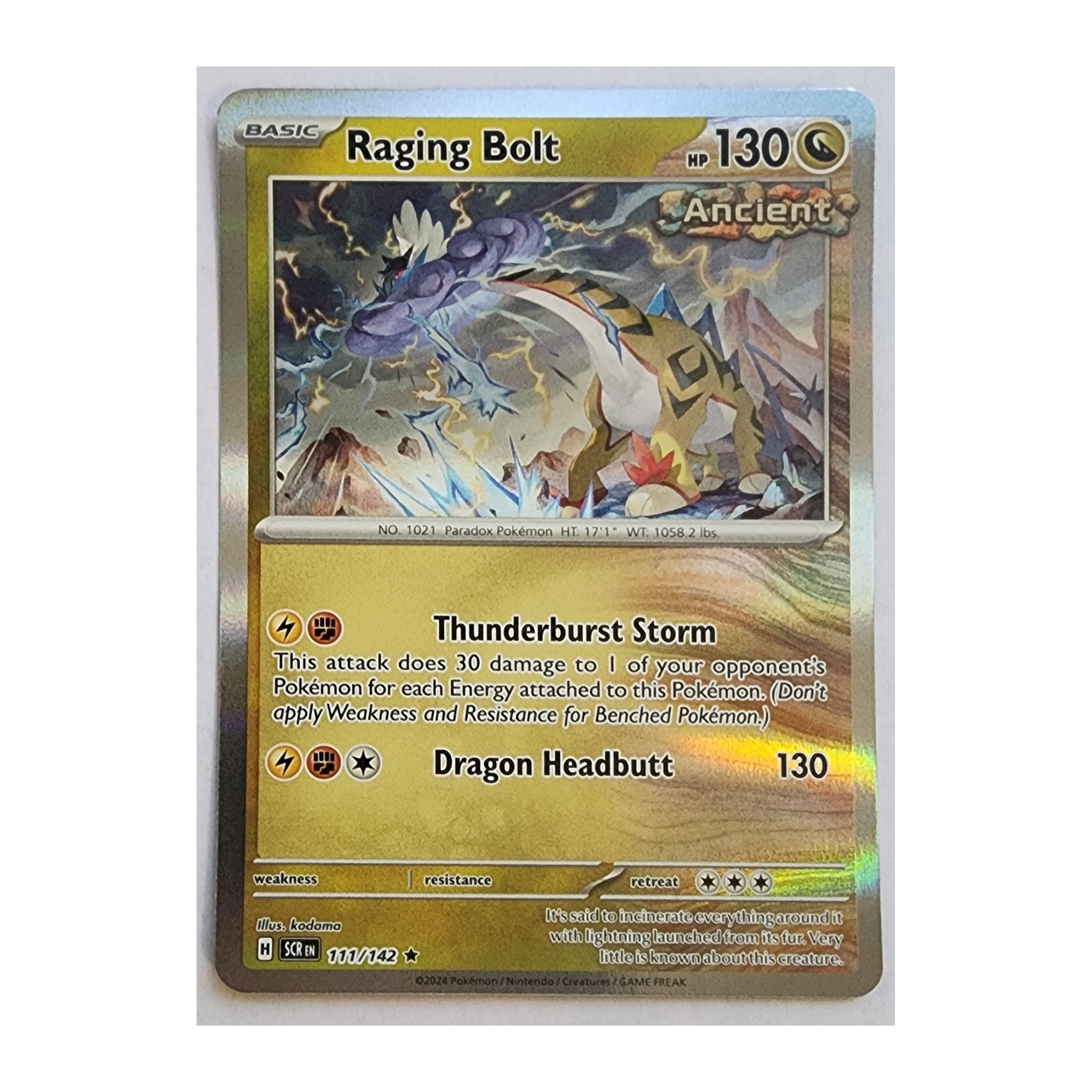 Raging Bolt Rare SV07: Stellar Crown 111/142 NM Holo