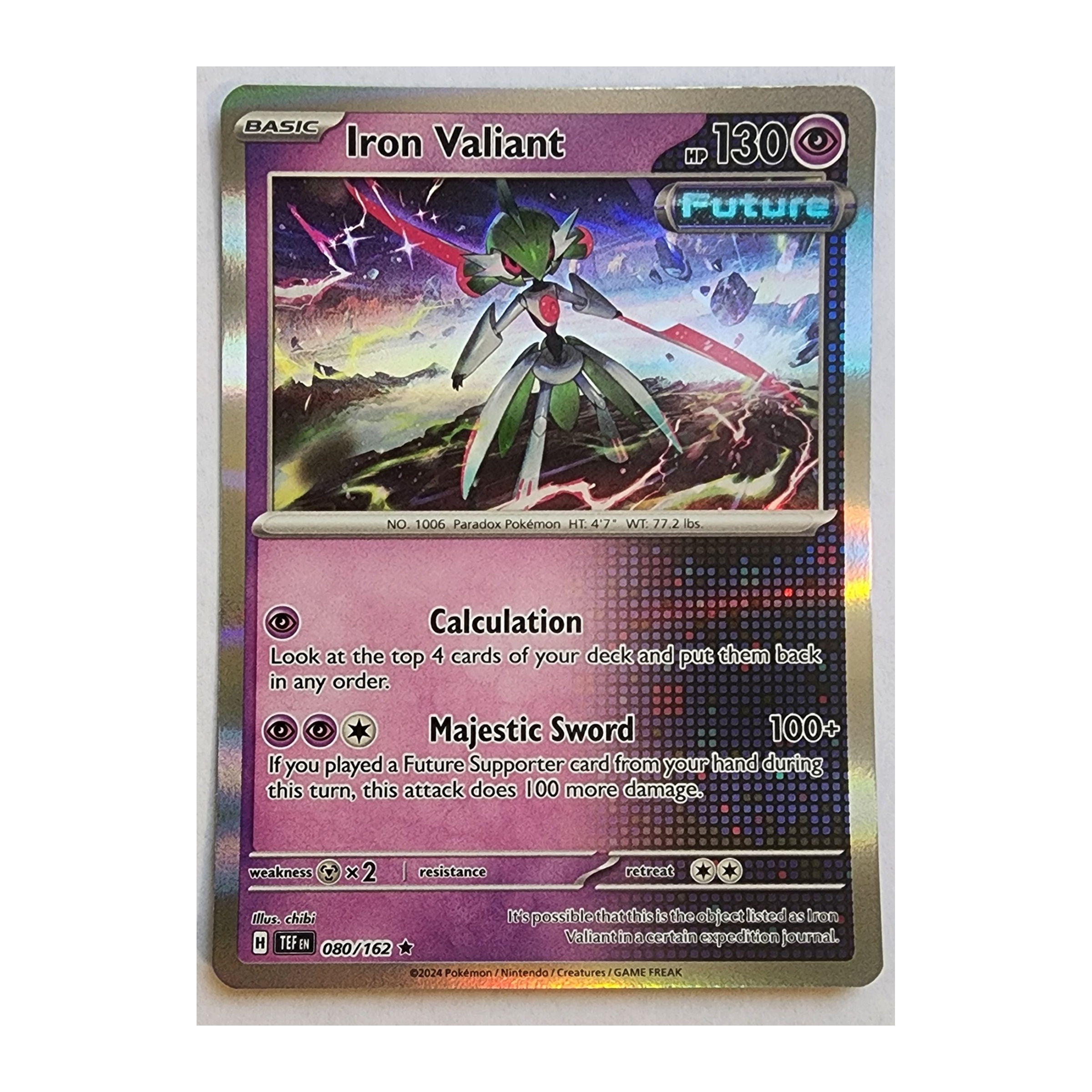 Iron Valiant Rare SV05: Temporal Forces 080/162 NM Holo