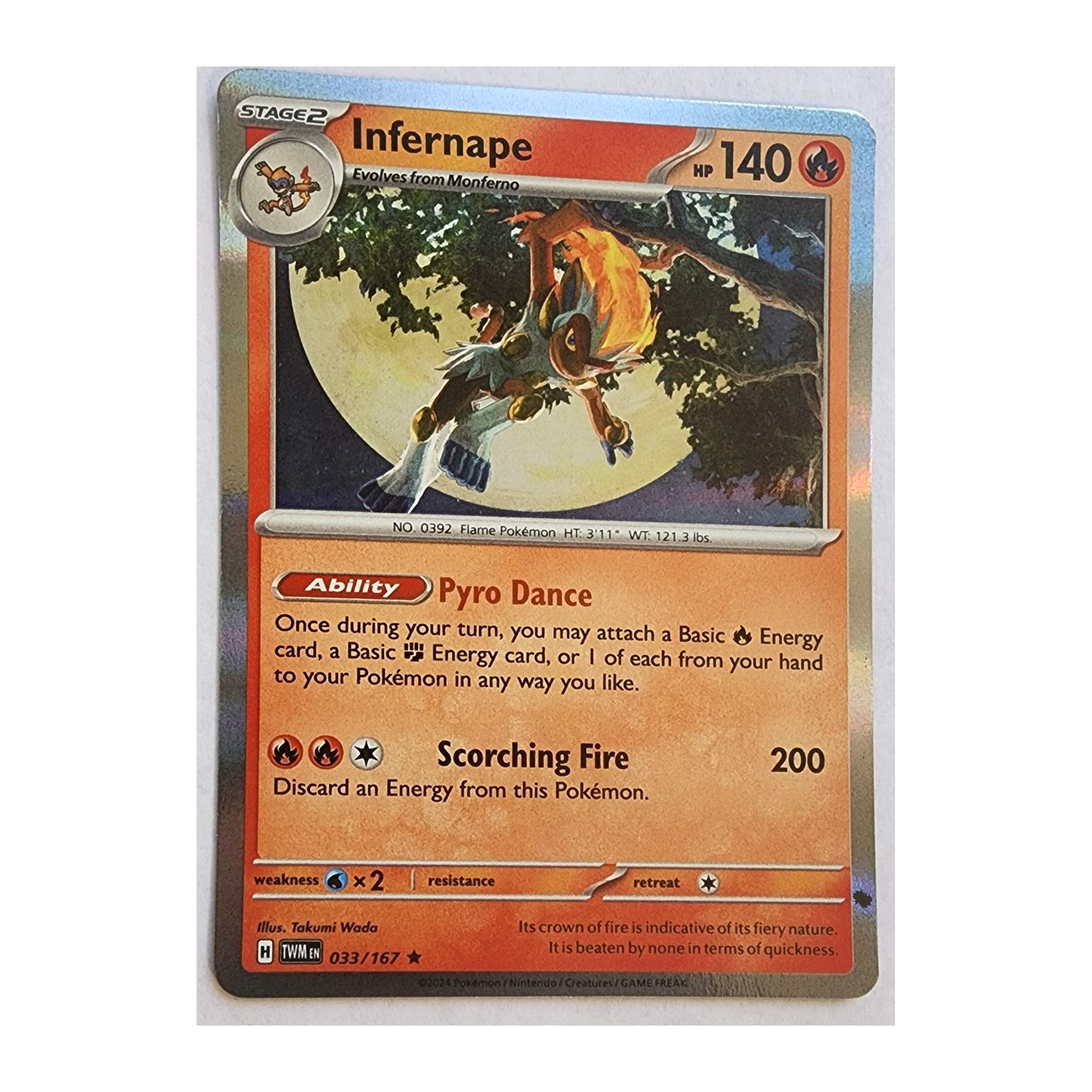 Infernape Rare SV06: Twilight Masquerade 033/167 NM Holo