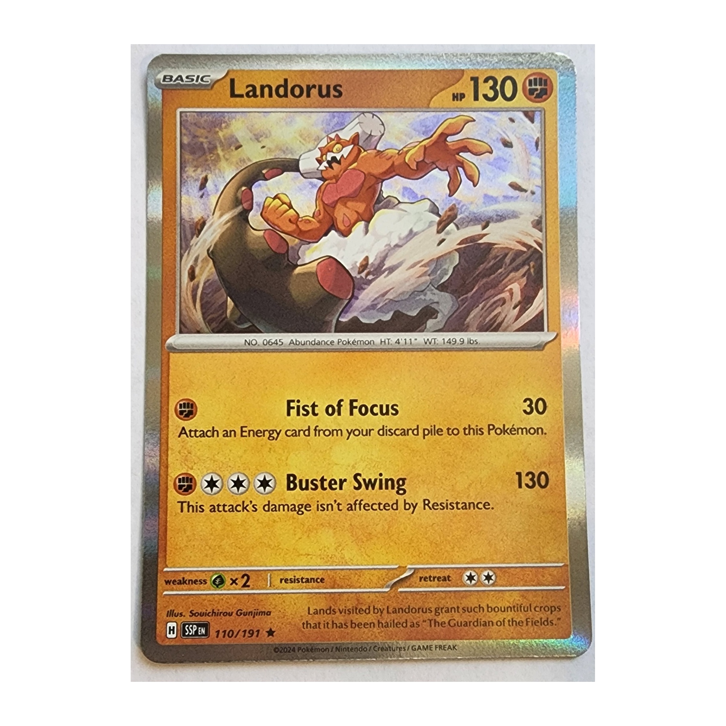 Landorus Rare SV08: Surging Sparks 110/191 NM Holo