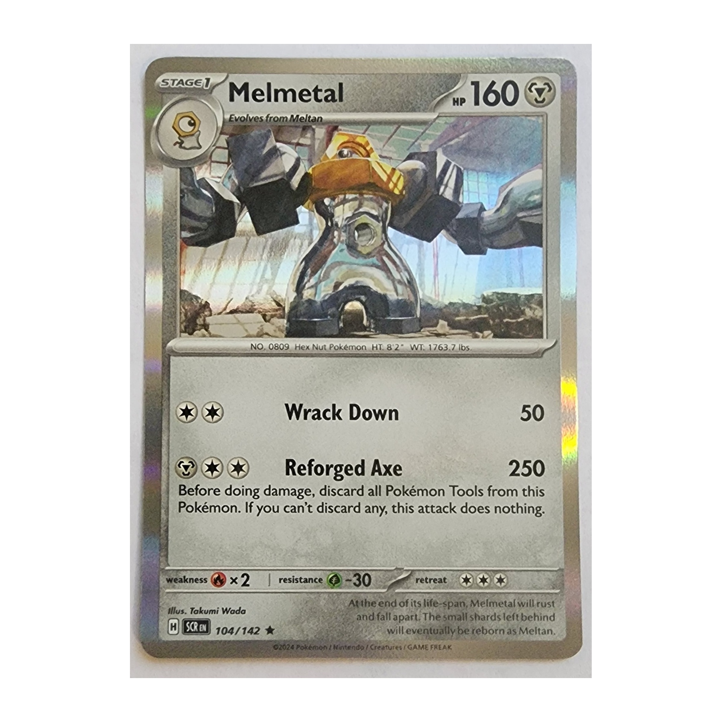 Melmetal Rare SV07: Stellar Crown 104/142 NM Holo