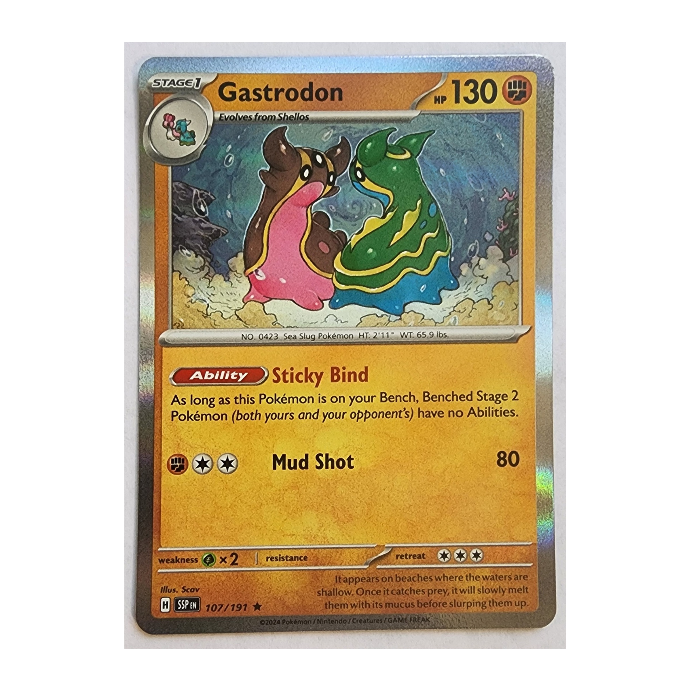 Gastrodon Rare SV08: Surging Sparks 107/191 NM Holo