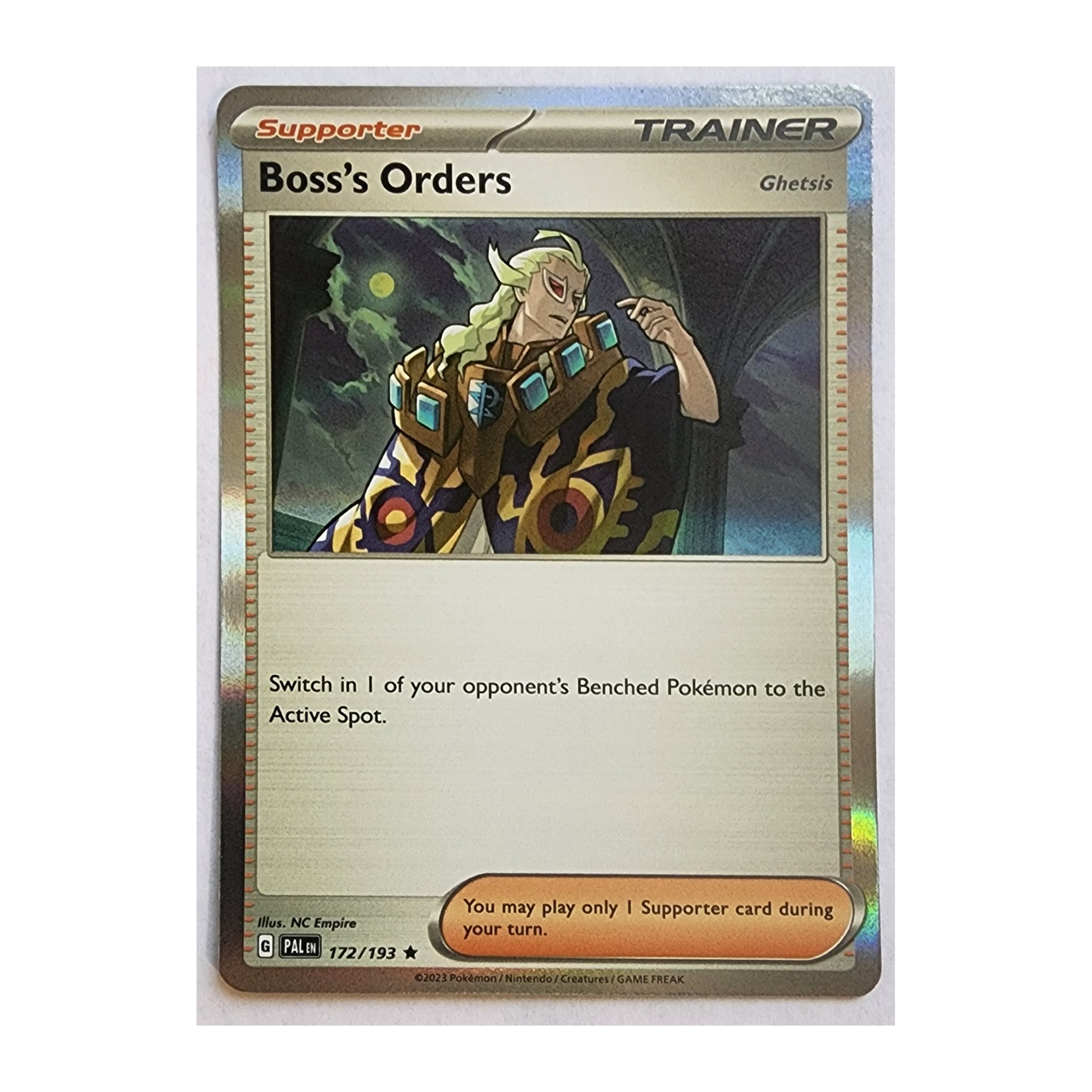 Boss's Orders Rare SV02: Paldea Evolved 172/193 NM Holo