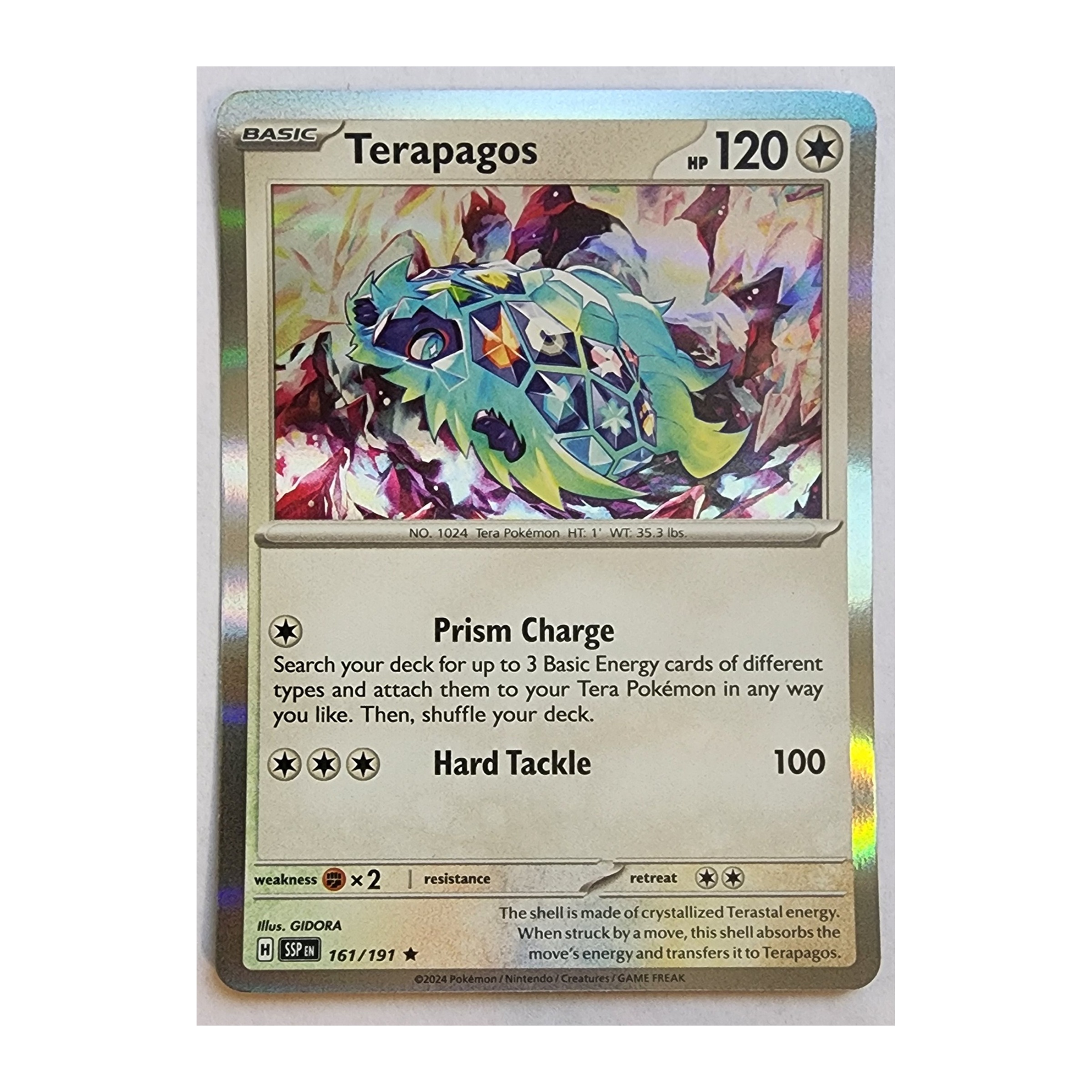 Terapagos Rare SV08: Surging Sparks 161/191 NM Holo