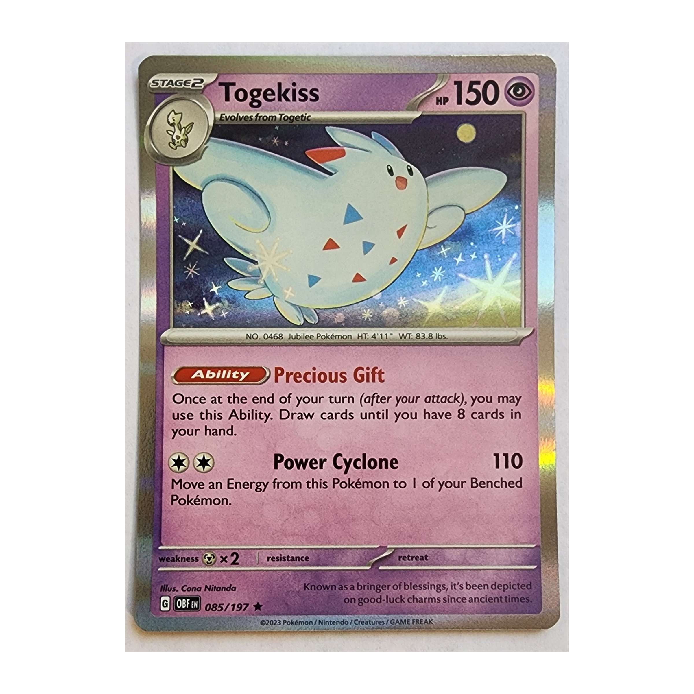 Togekiss Rare SV03: Obsidian Flames 085/197 NM Holo