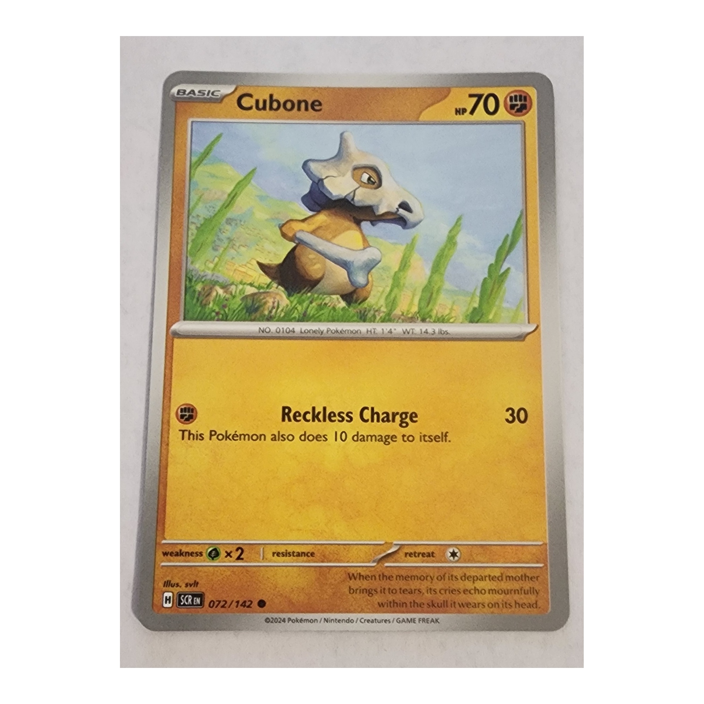 Cubone Common SV07: Stellar Crown 072/142 NM