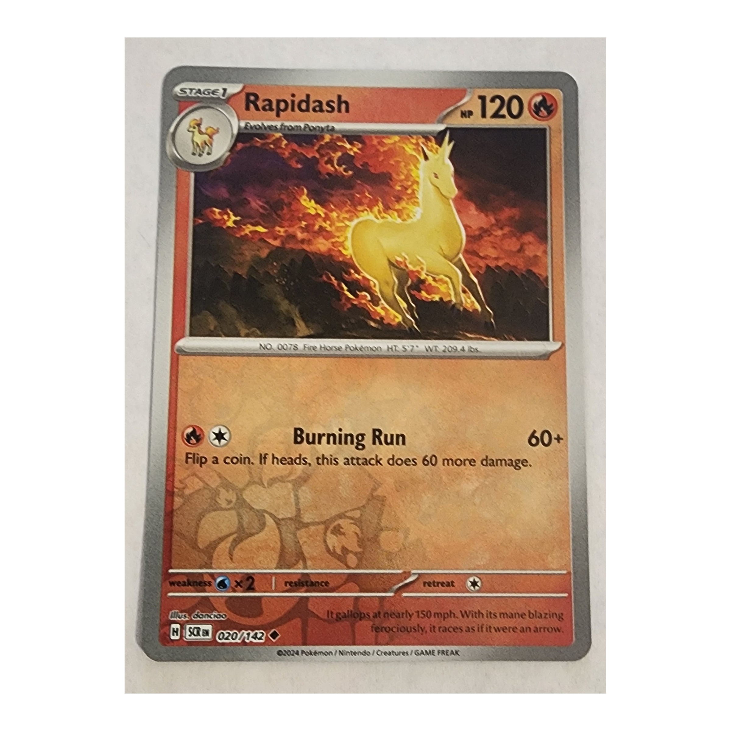 Rapidash Uncommon SV07: Stellar Crown 020/142 NM Reverse Holo
