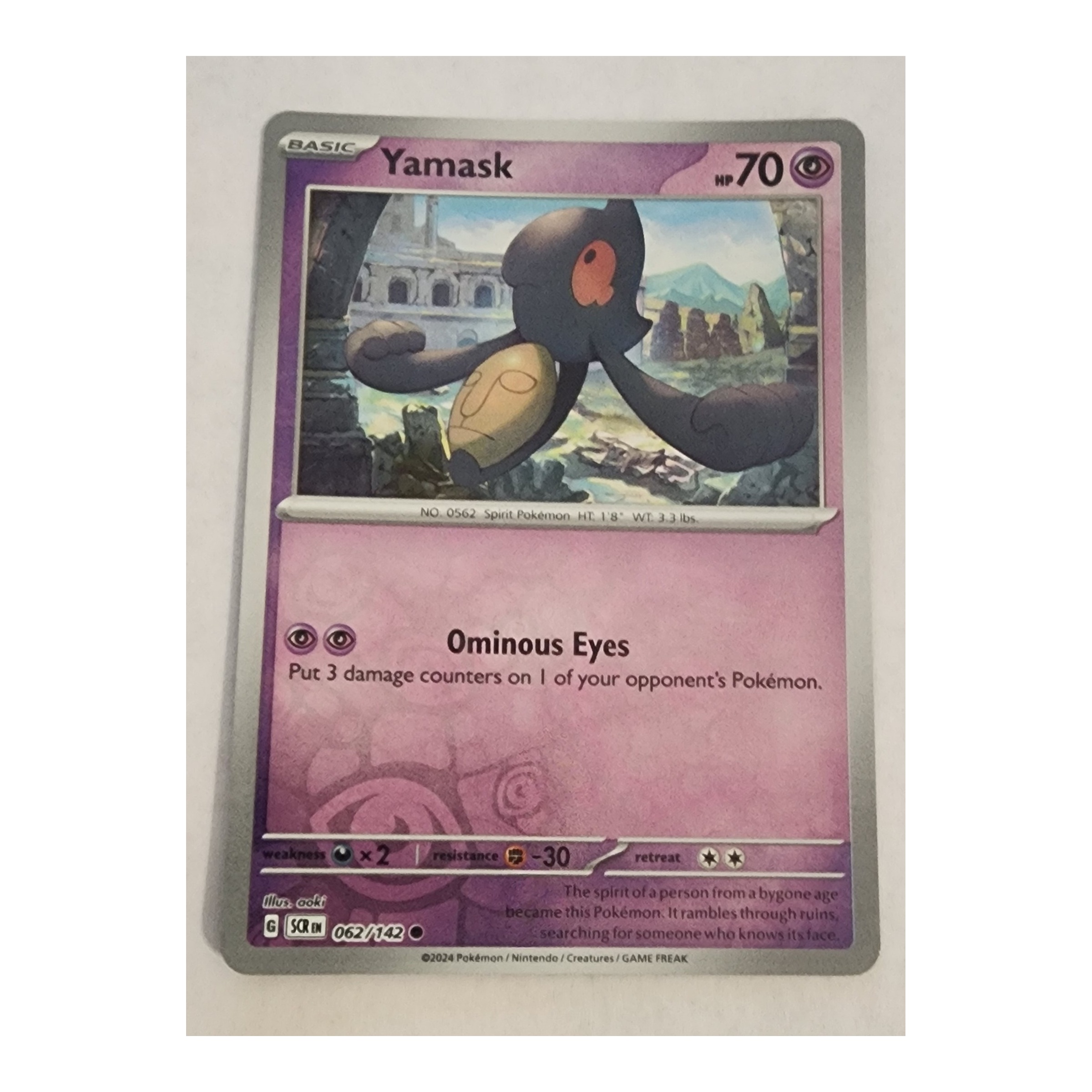 Yamask Common SV07: Stellar Crown 062/142 NM Reverse Holo