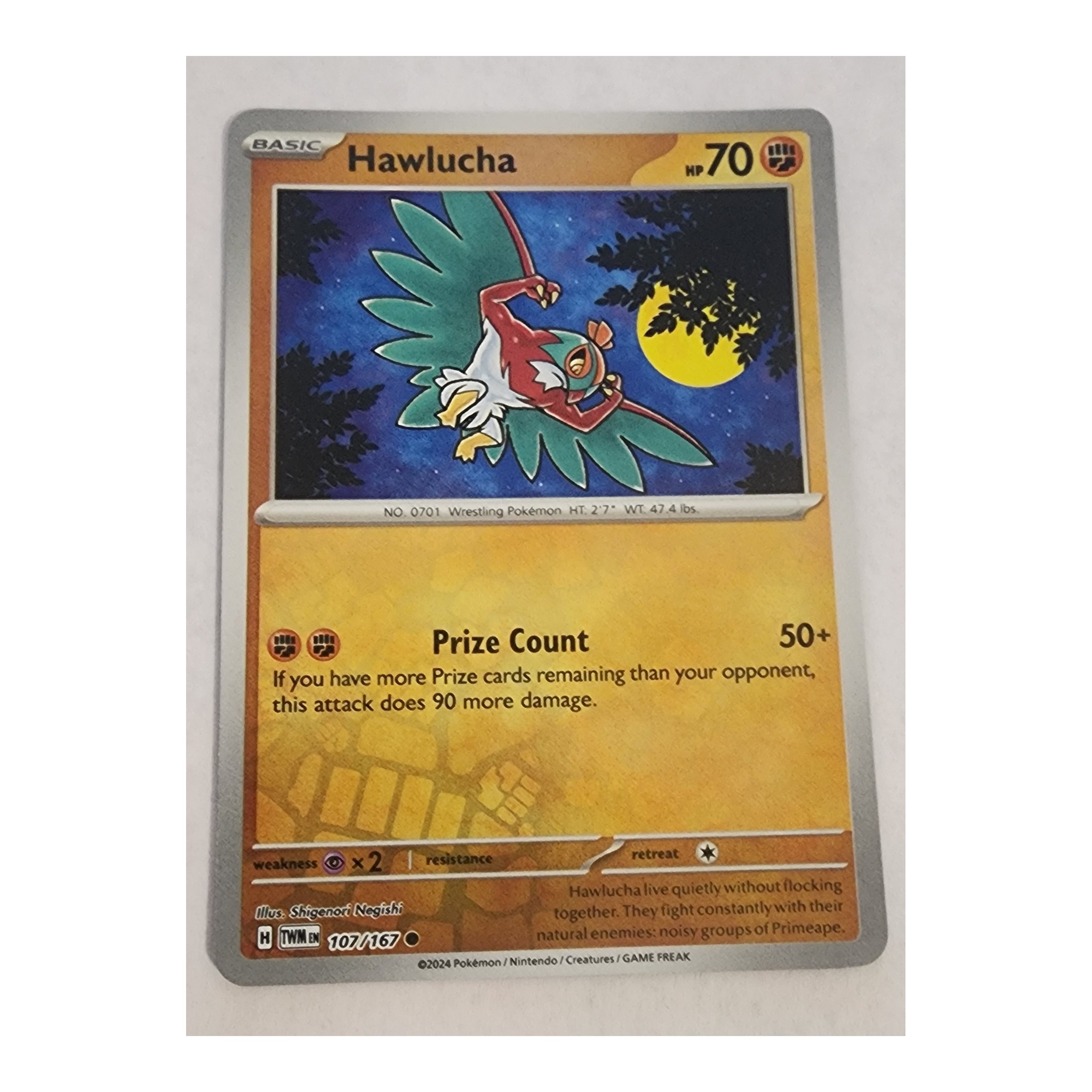 Hawlucha Common SV06: Twilight Masquerade 107/167 NM Reverse Holo