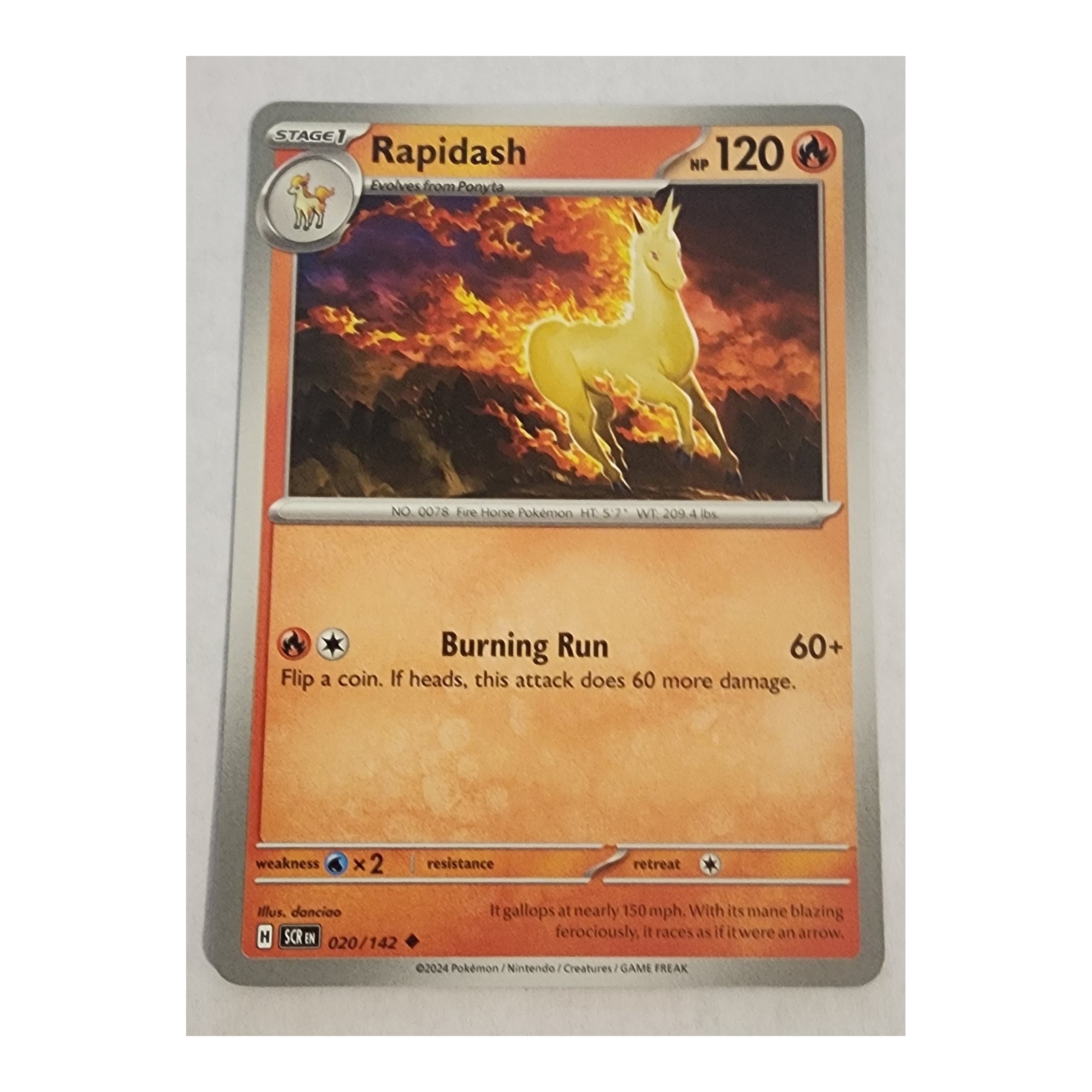 Rapidash Uncommon SV07: Stellar Crown 020/142 NM