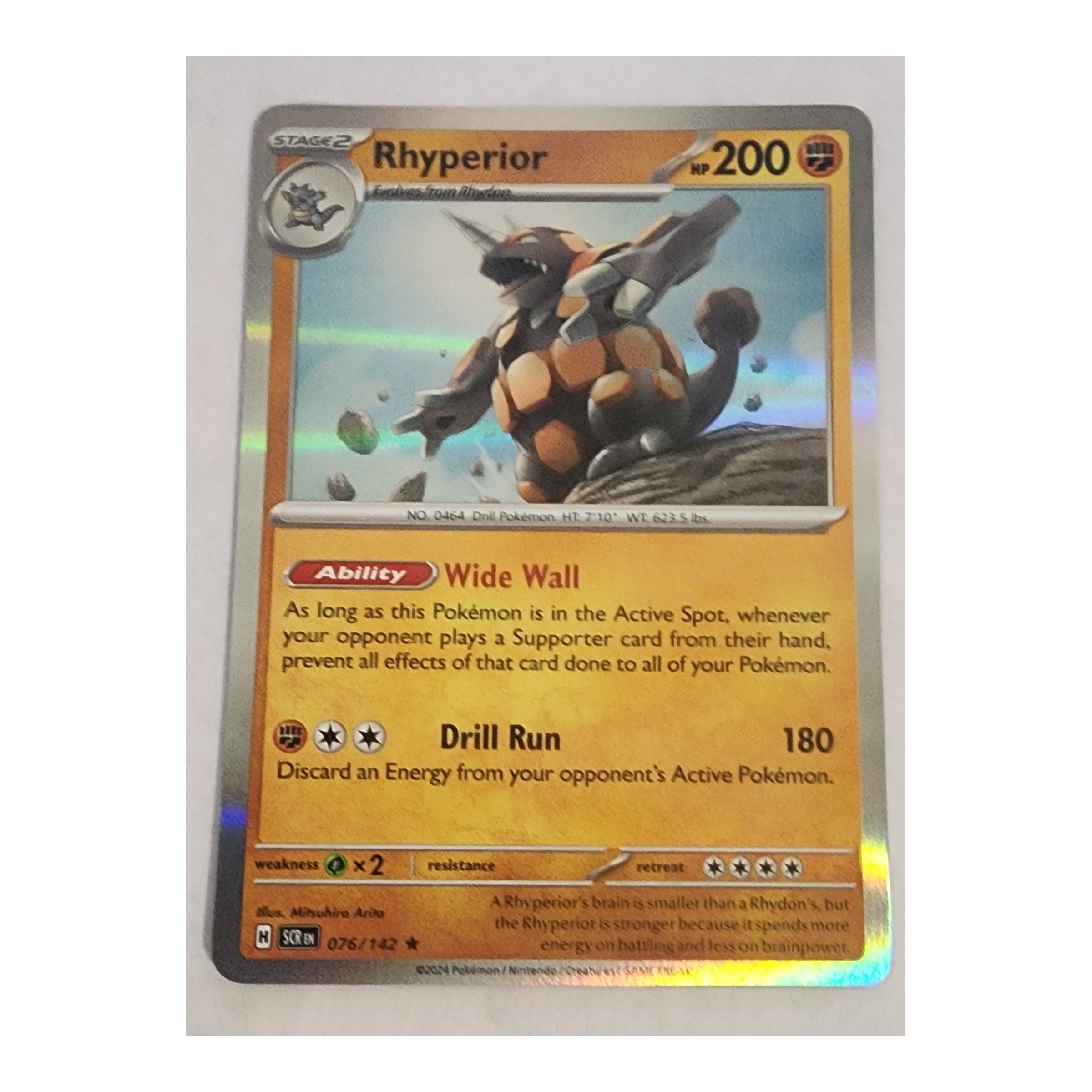 Rhyperior Rare SV07: Stellar Crown 076/142 NM Holo