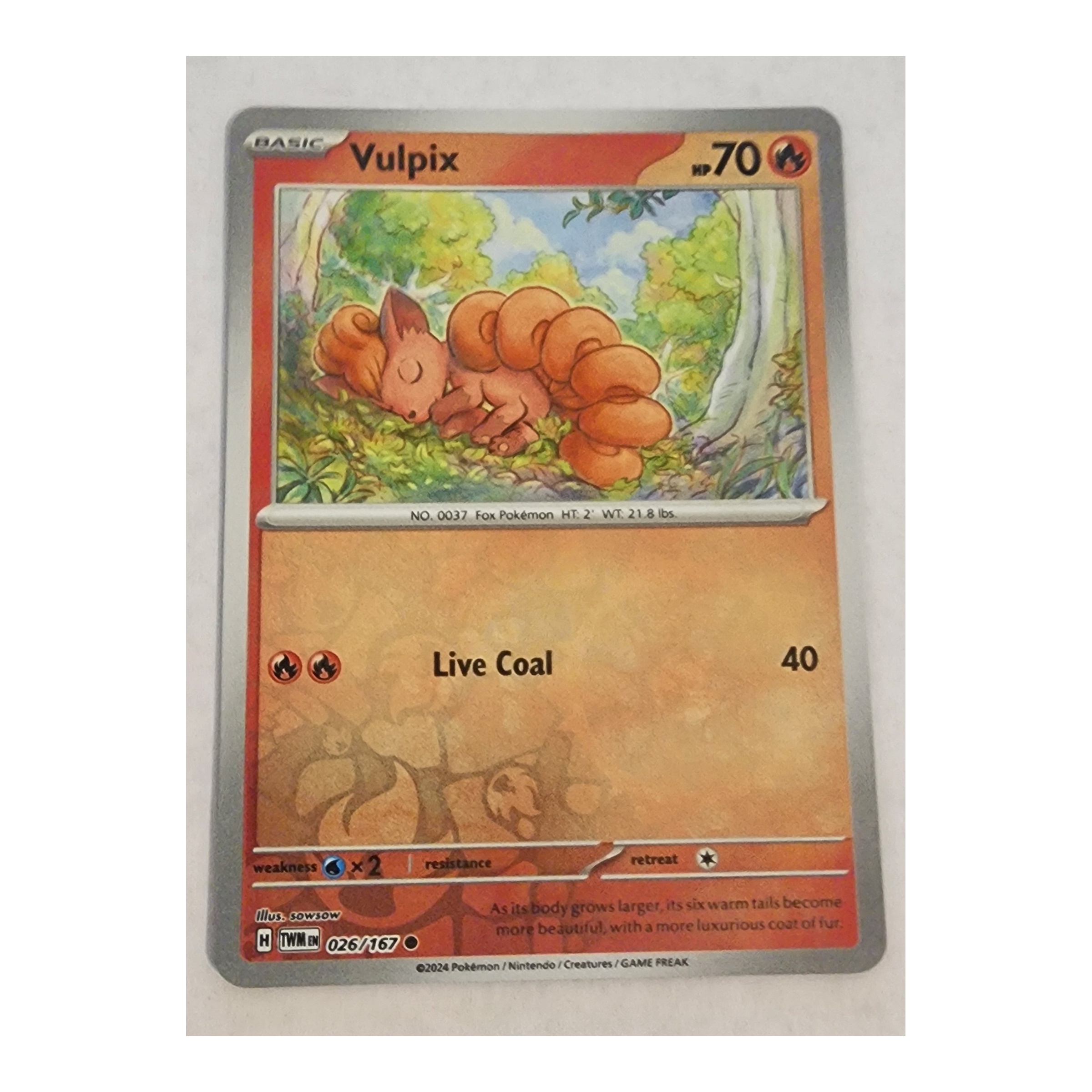Vulpix Common SV06: Twilight Masquerade 026/167 NM Reverse Holo