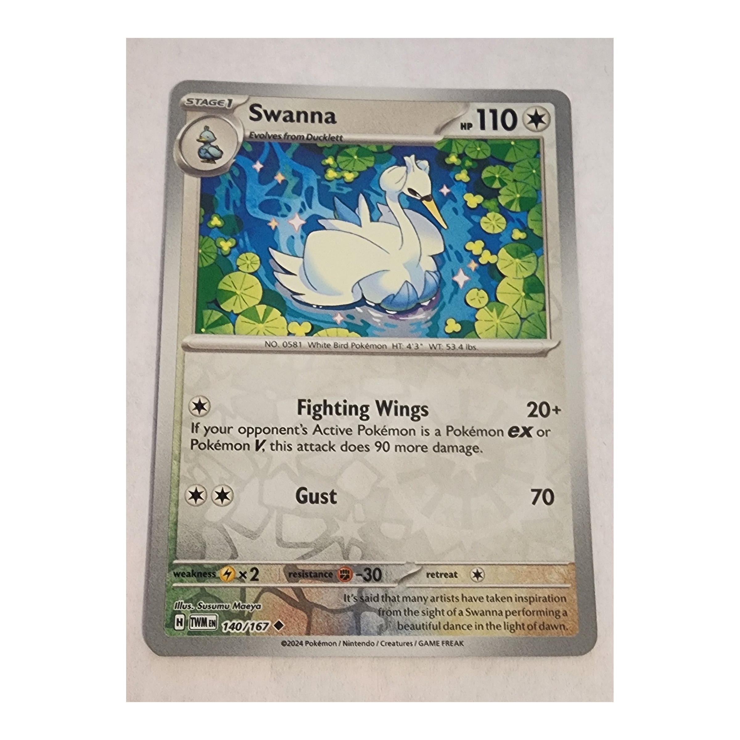 Swanna Uncommon SV06: Twilight Masquerade 140/167 NM Reverse Holo