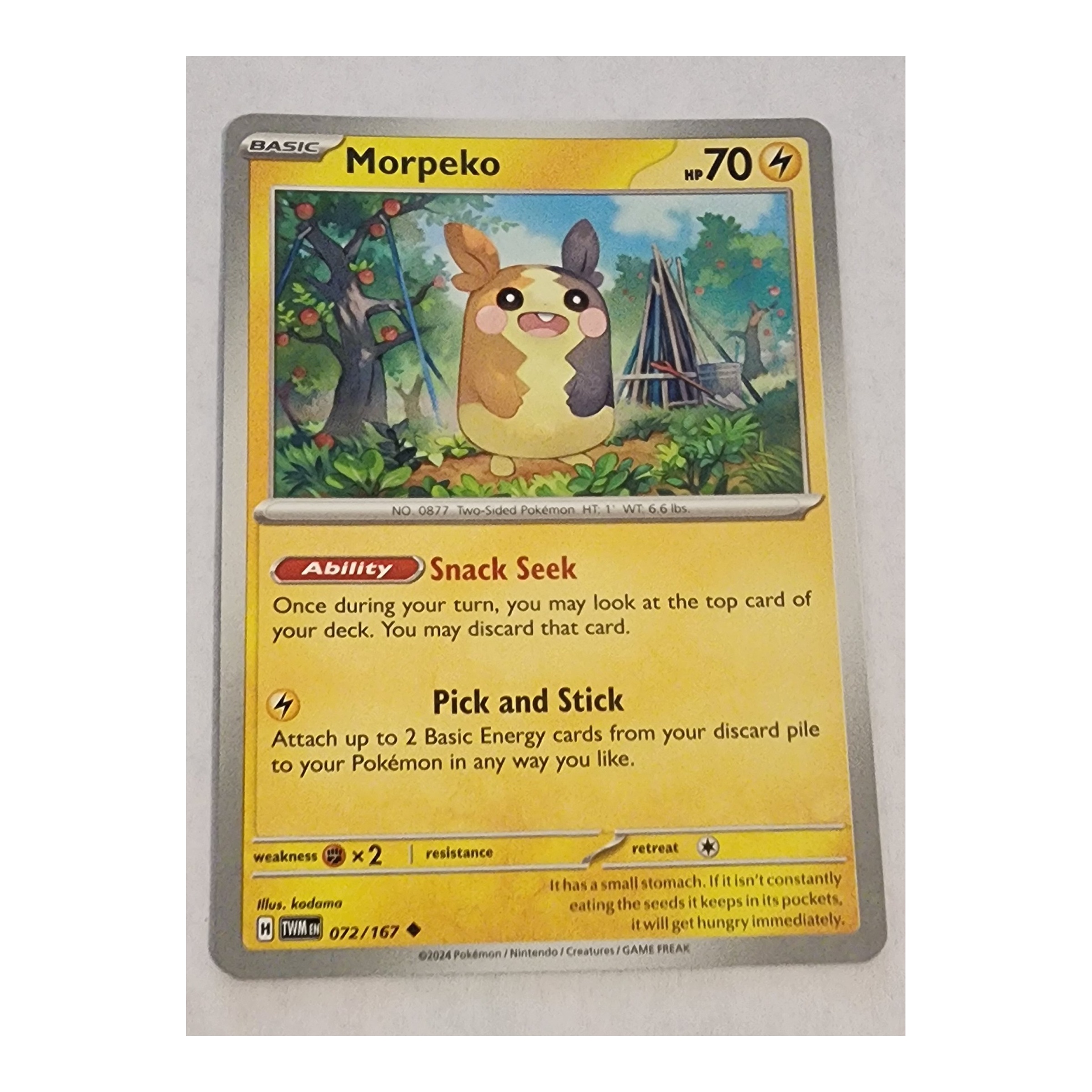Morpeko Uncommon SV06: Twilight Masquerade 072/167 NM